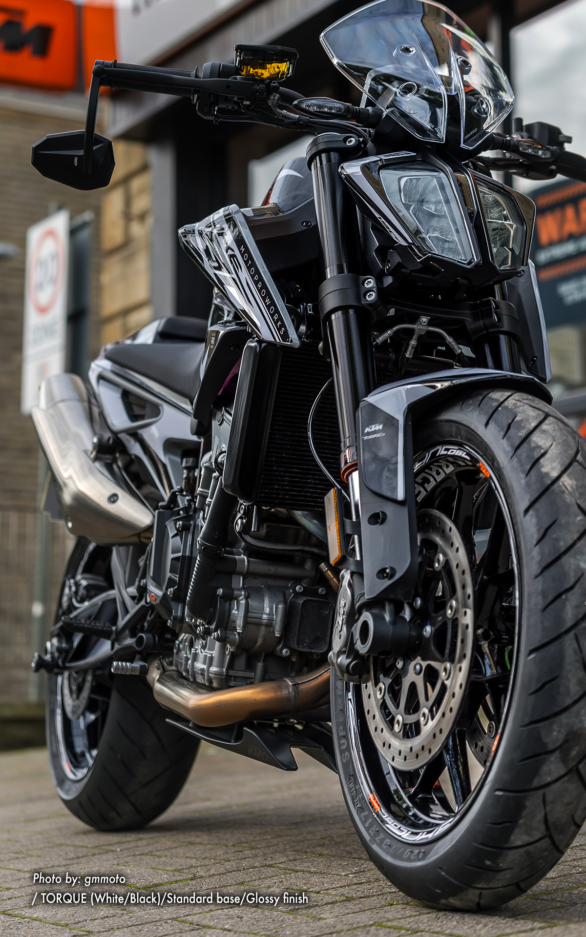 KTM 890 Duke R GRAPHICS - "Torque" (White/Black) - MotoProWorks