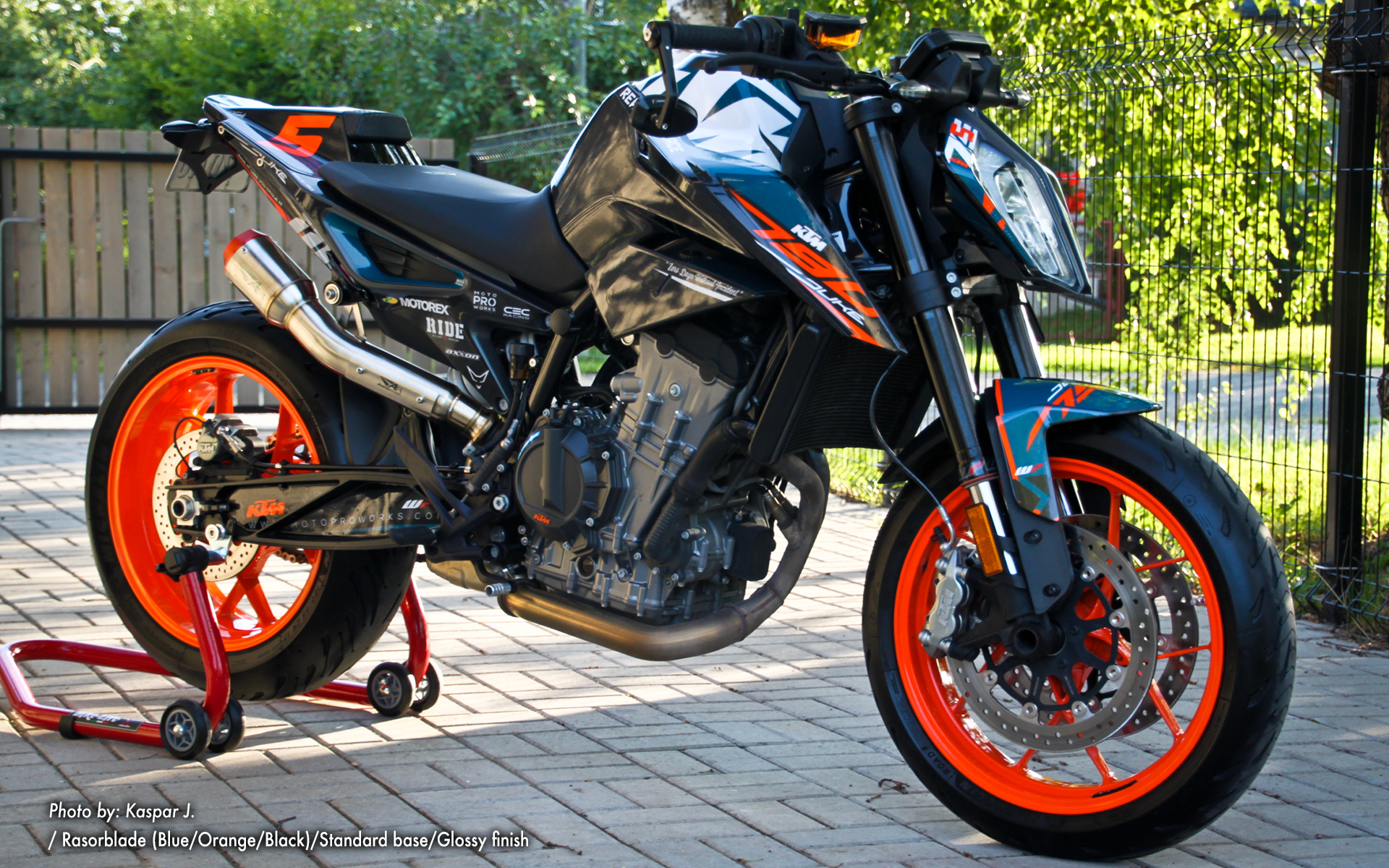 KTM 790/890 Duke GRAPHICS - "Rasorblade" (Blue/Orange/Black) - MotoProWorks