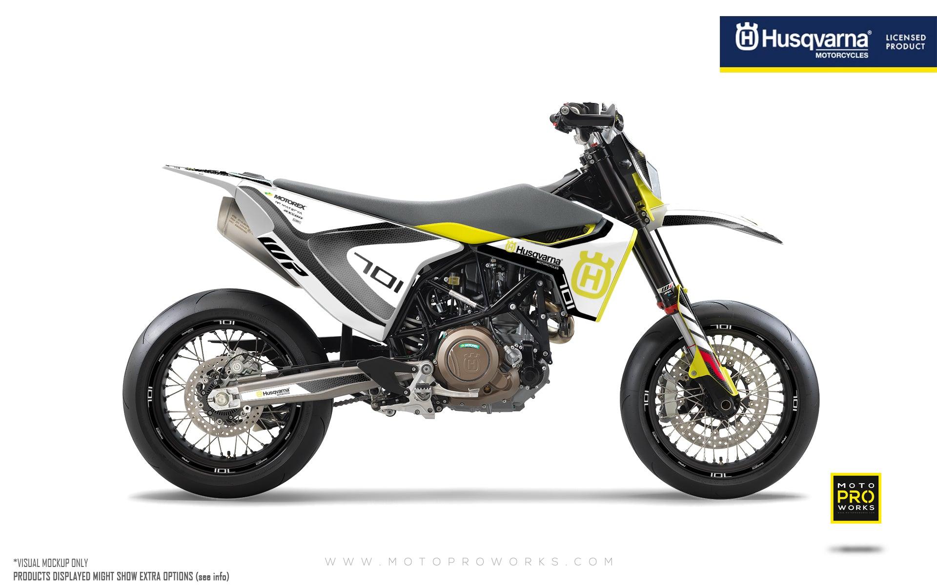 Husqvarna 701 Enduro Graphics - "RR-Tech" (White) - MotoProWorks