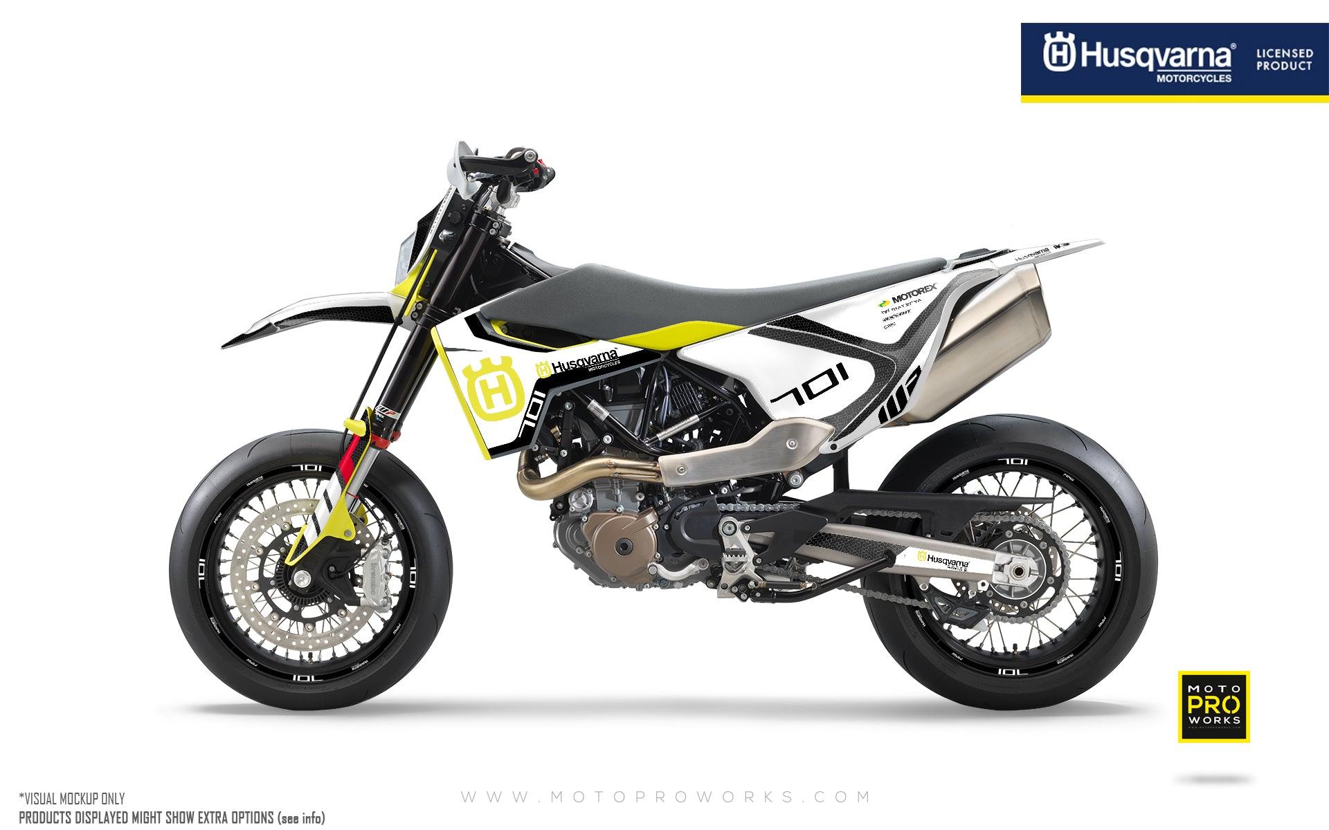 Husqvarna 701 Enduro Graphics - "RR-Tech" (White) - MotoProWorks