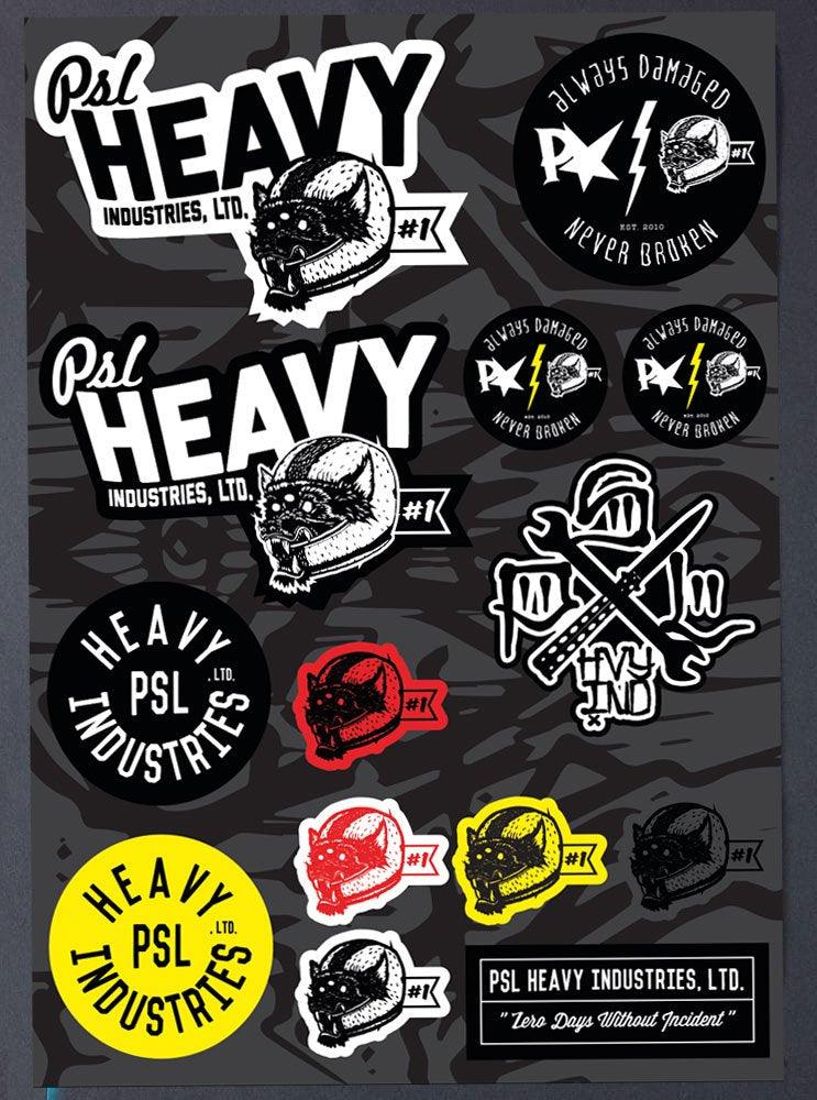 PSL Heavy Industries Sticker sheets - MotoProWorks