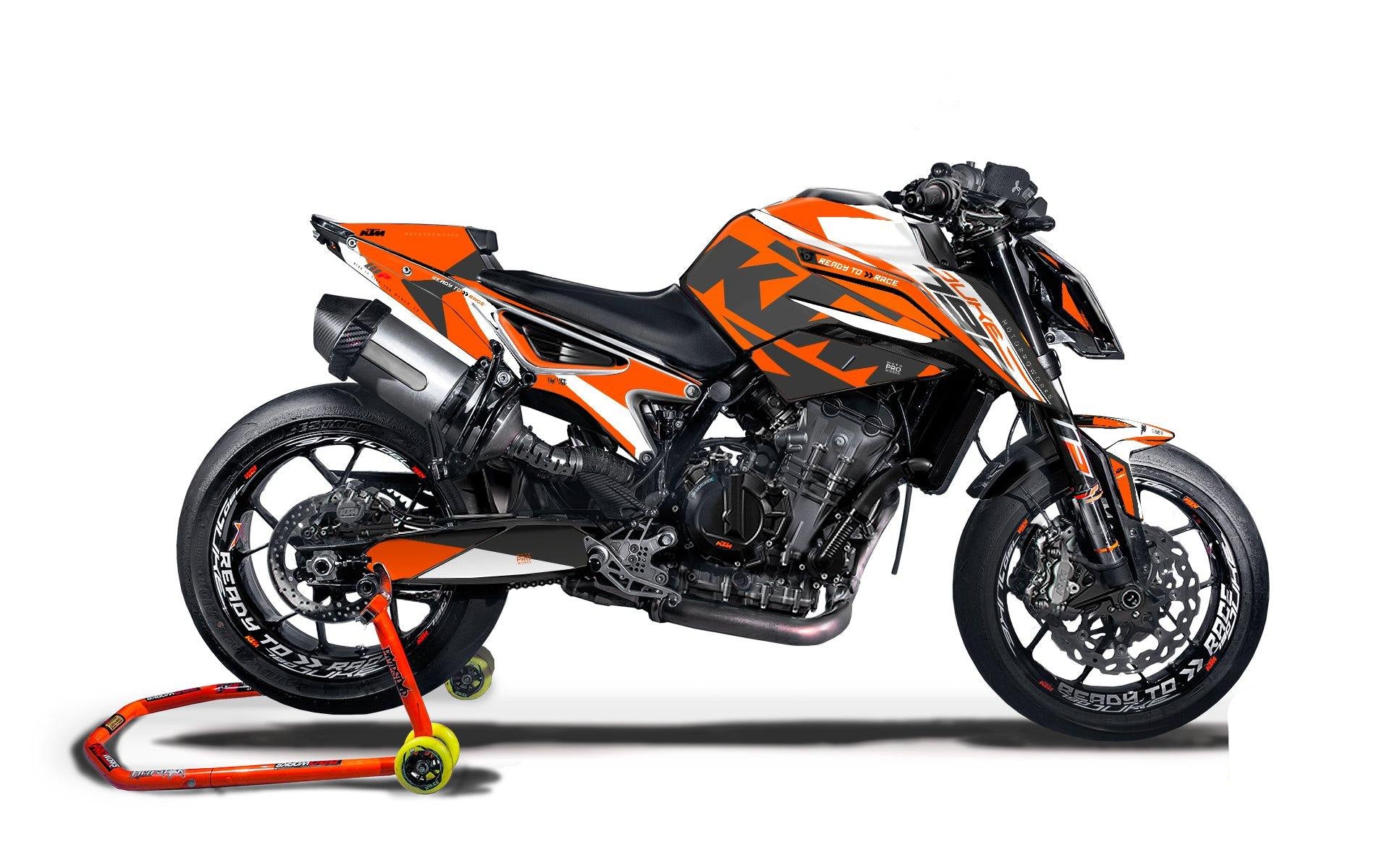 KTM 790 Duke GRAPHICS - "Torque" (White/Orange) - MotoProWorks