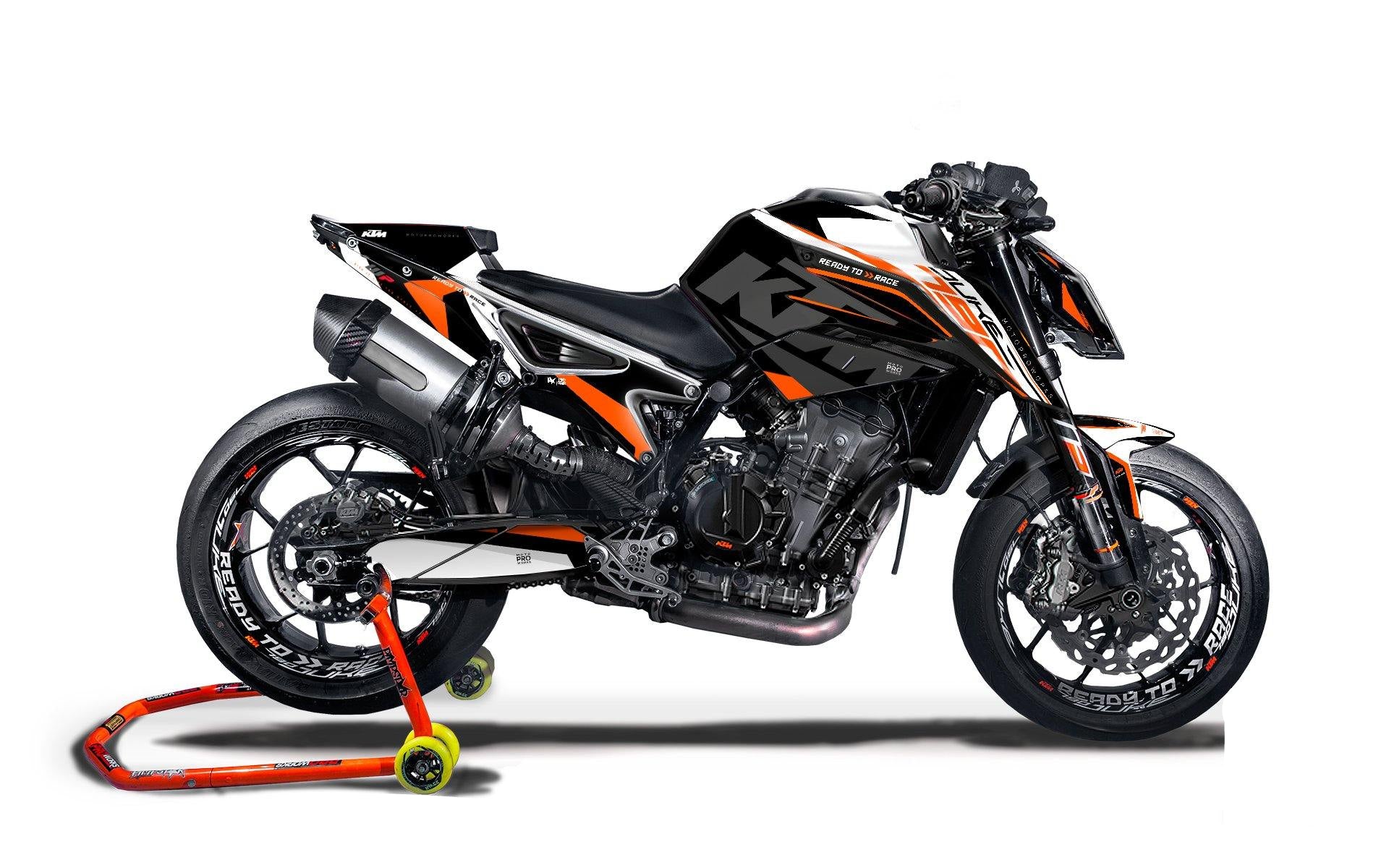 KTM 790 Duke GRAPHICS - "Torque" (White/Black/Orange) - MotoProWorks