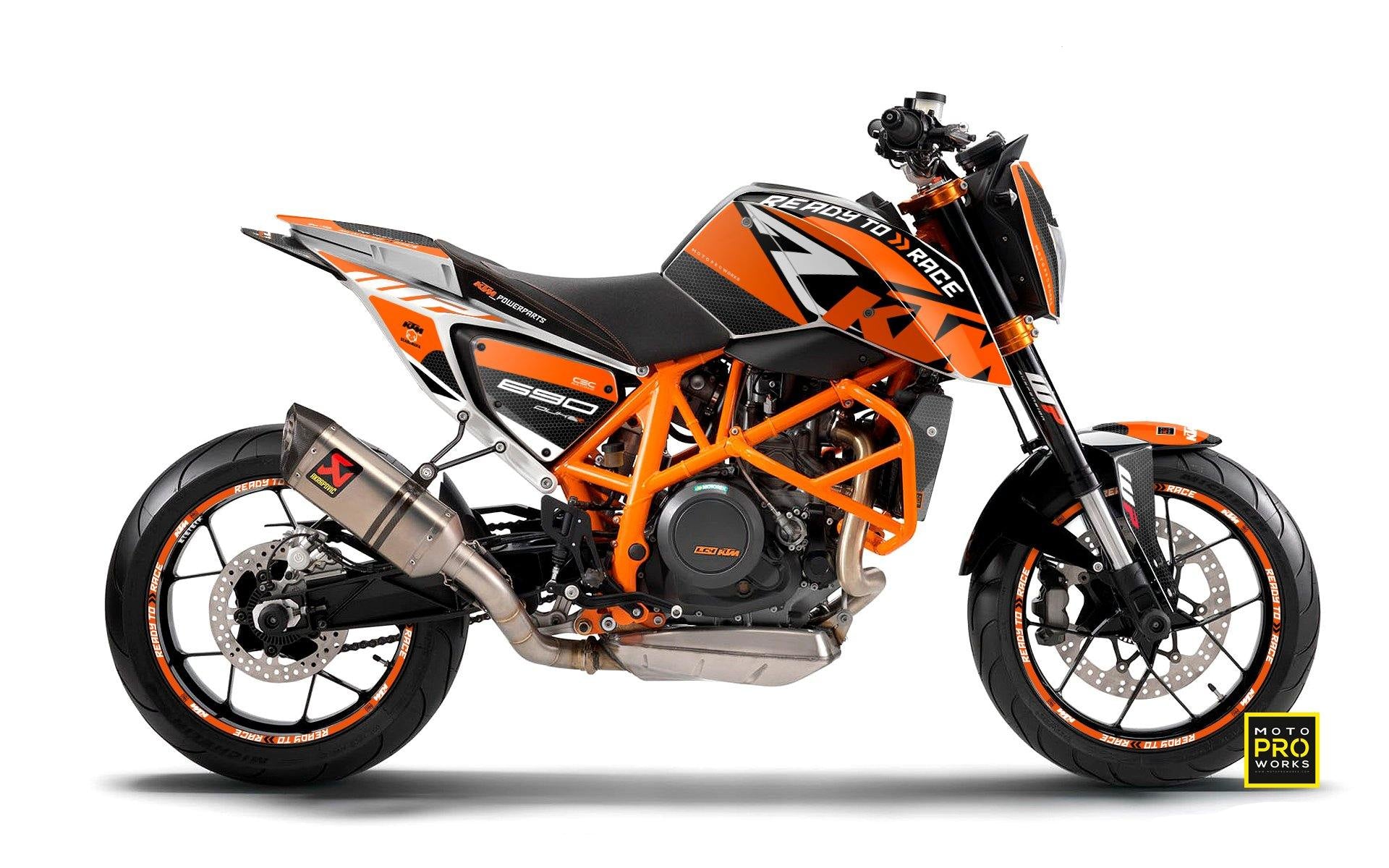 KTM 690 Duke GRAPHICS - "RR-Tech" (Orange) - MotoProWorks