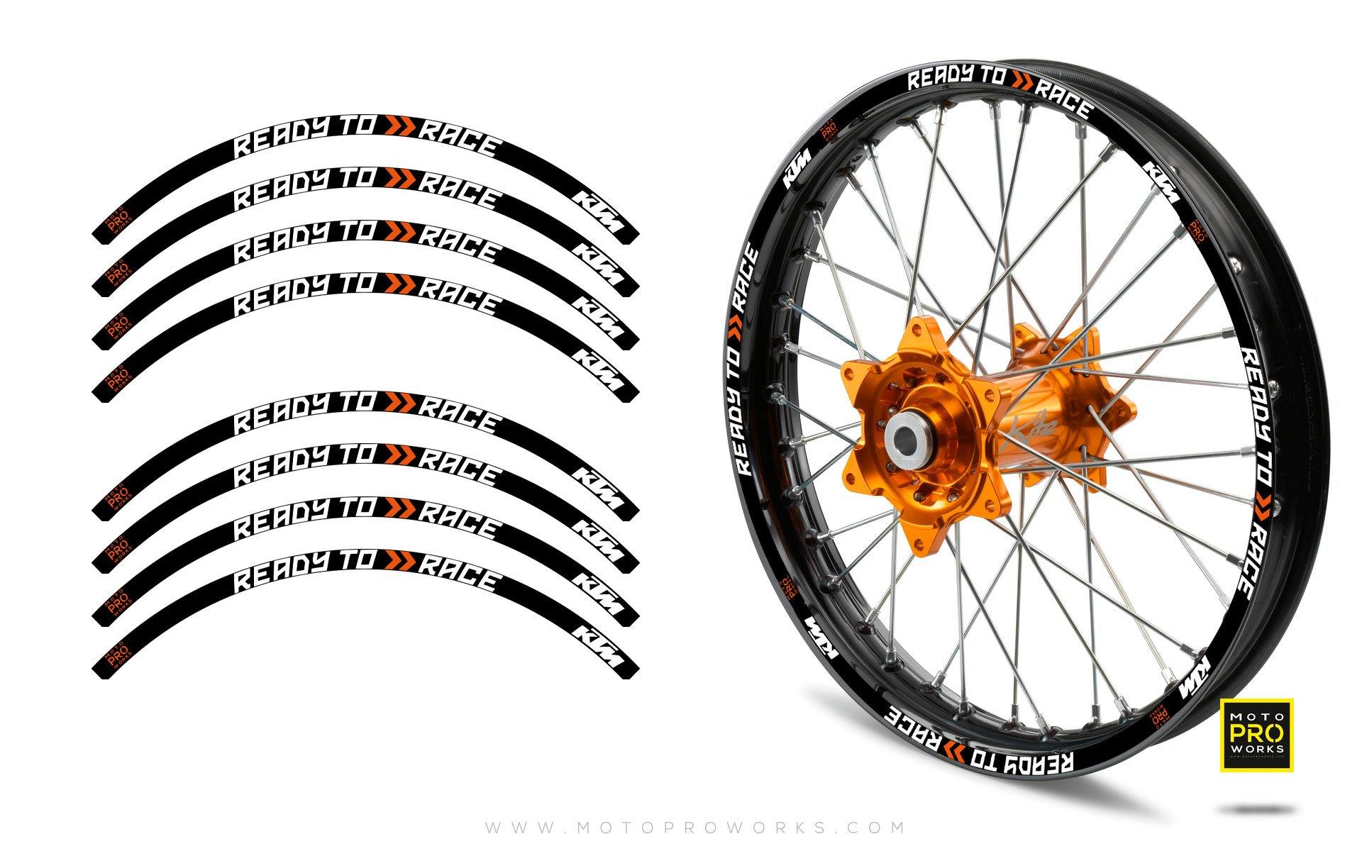 Rim Stripes - KTM "Ready To Race" (Black) - MotoProWorks