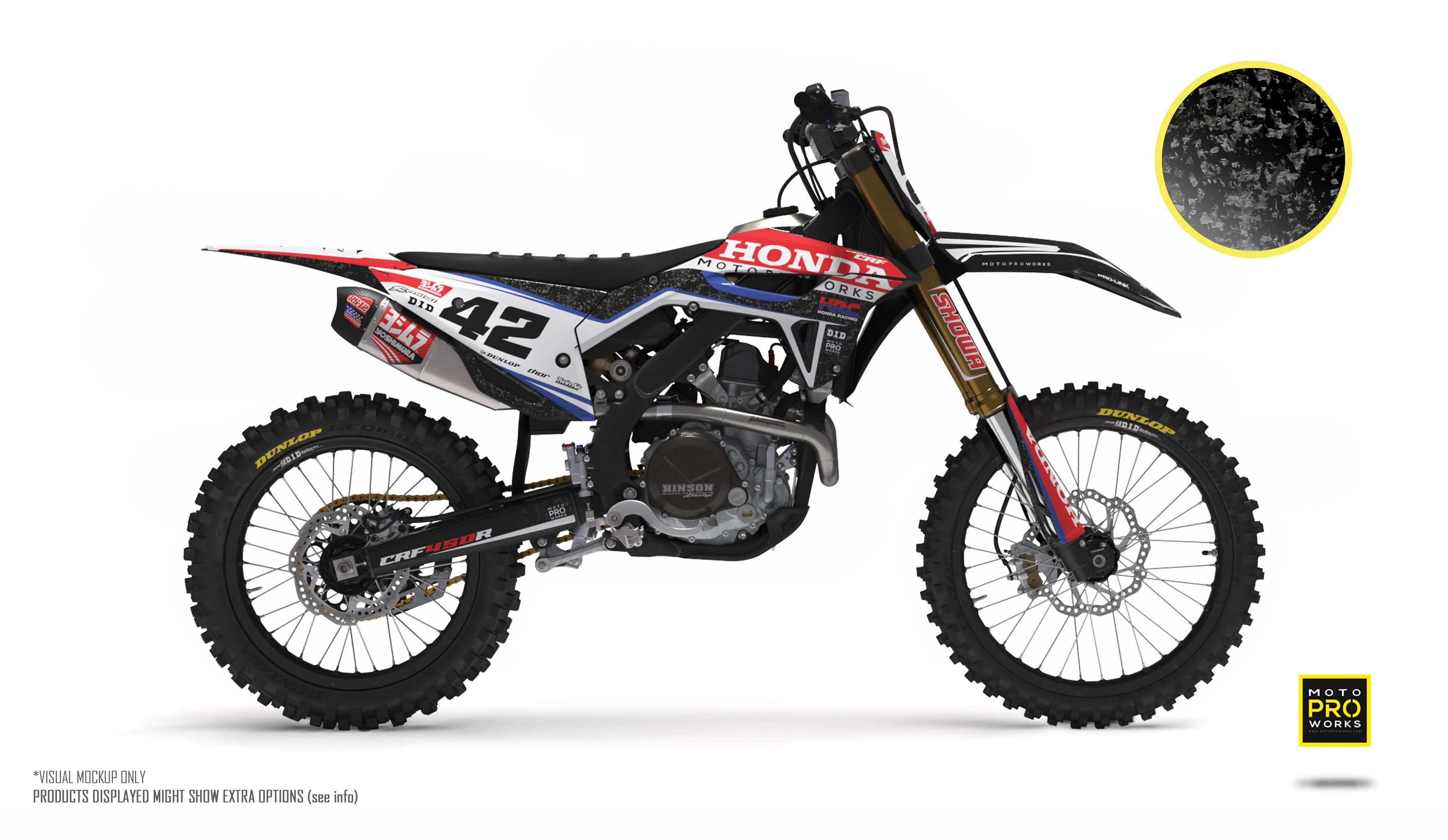 Honda GRAPHICS - "Siguiente" (Forged Carbon/Red) - MotoProWorks