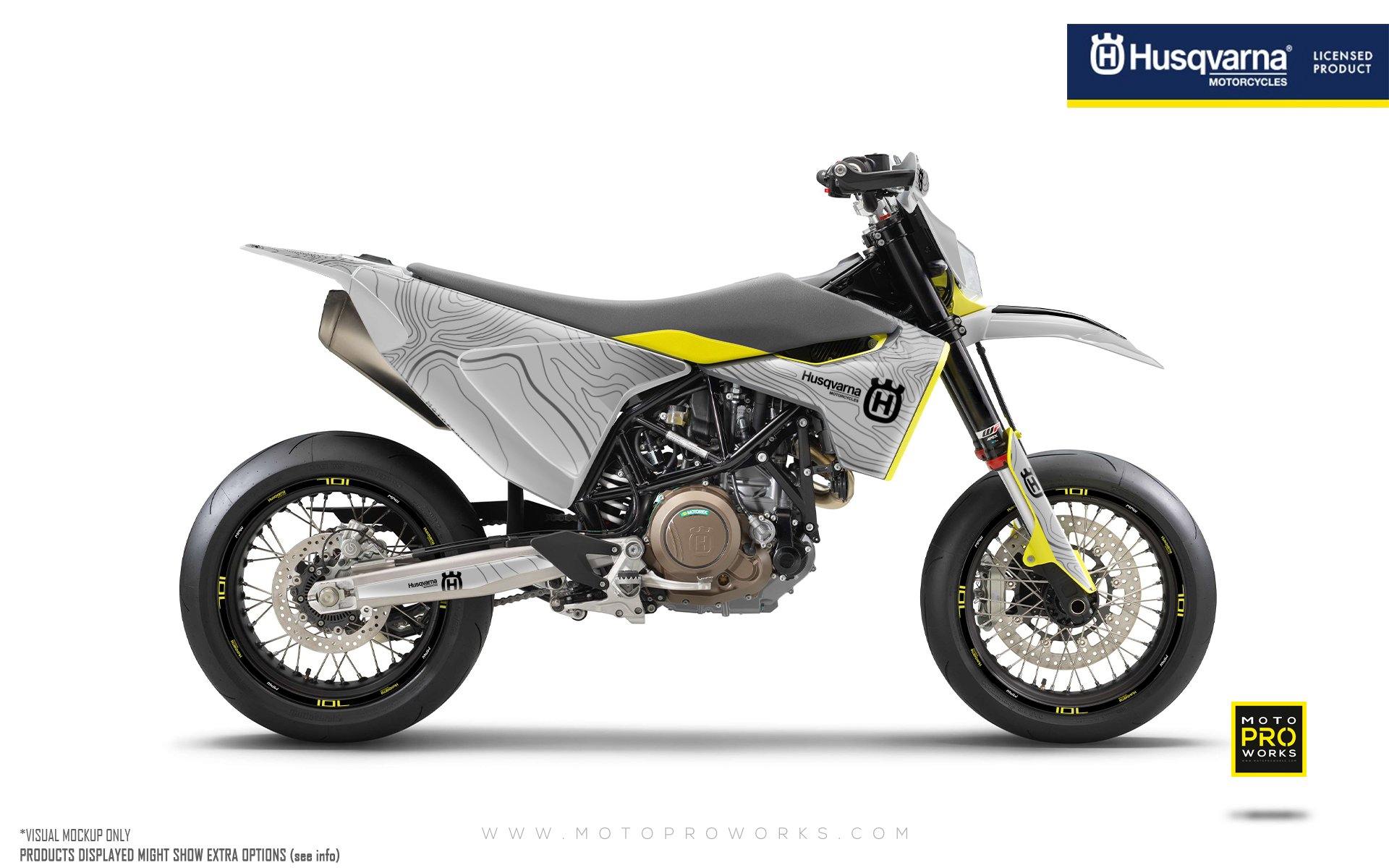 Husqvarna 701 GRAPHICS - "Topography" (Grey) - MotoProWorks