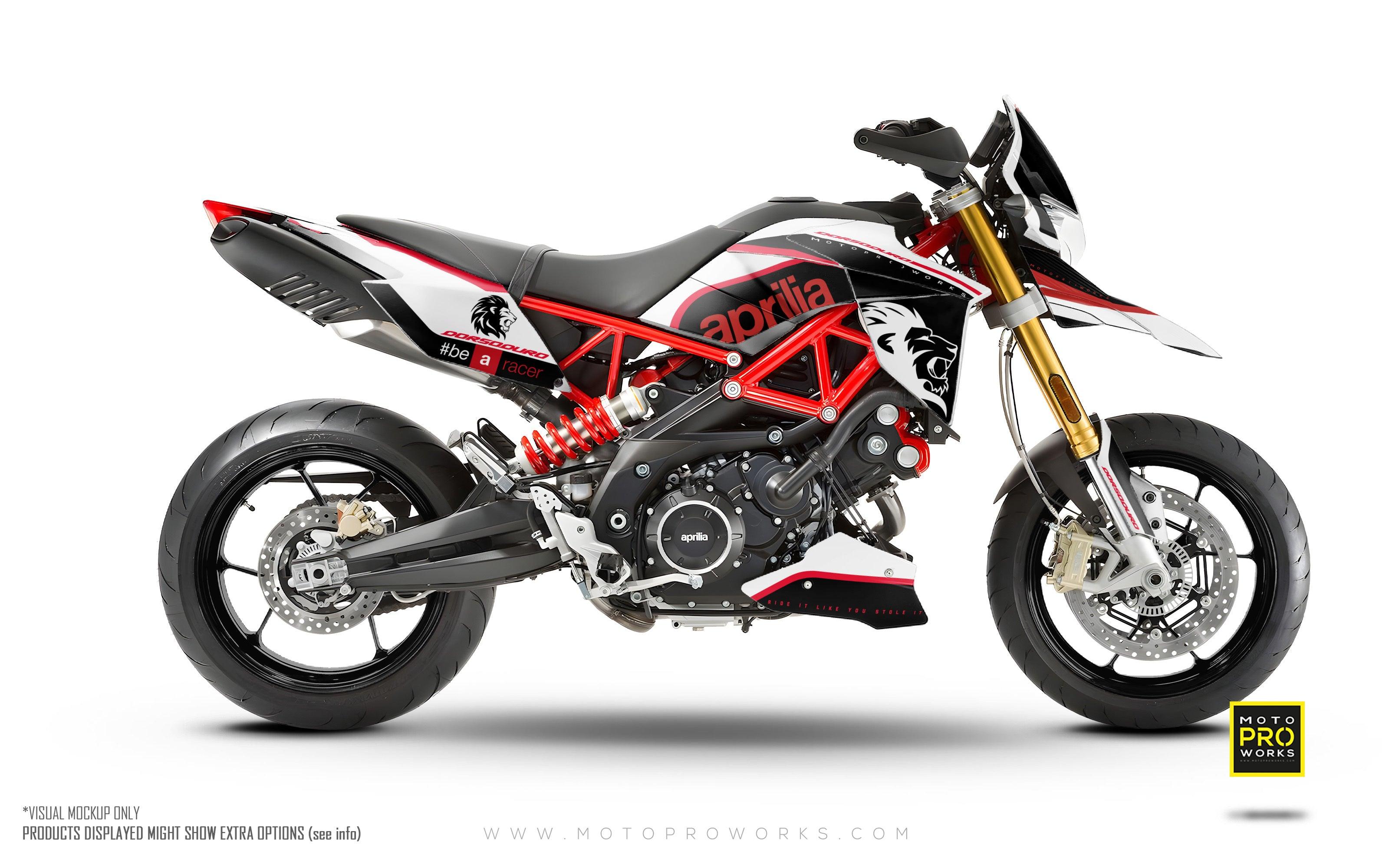 Aprilia Dorsoduro 750 / 900 / 1200 GRAPHICS - "Roar" (white/black) - MotoProWorks