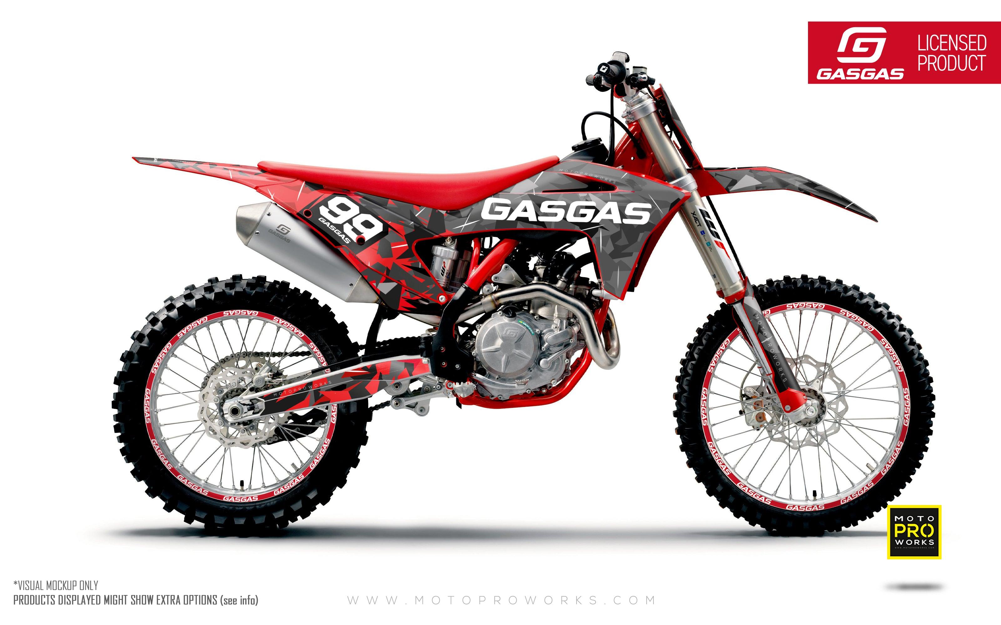 GASGAS MC/EC GRAPHICS - "Flake" (Black/Red) - MotoProWorks