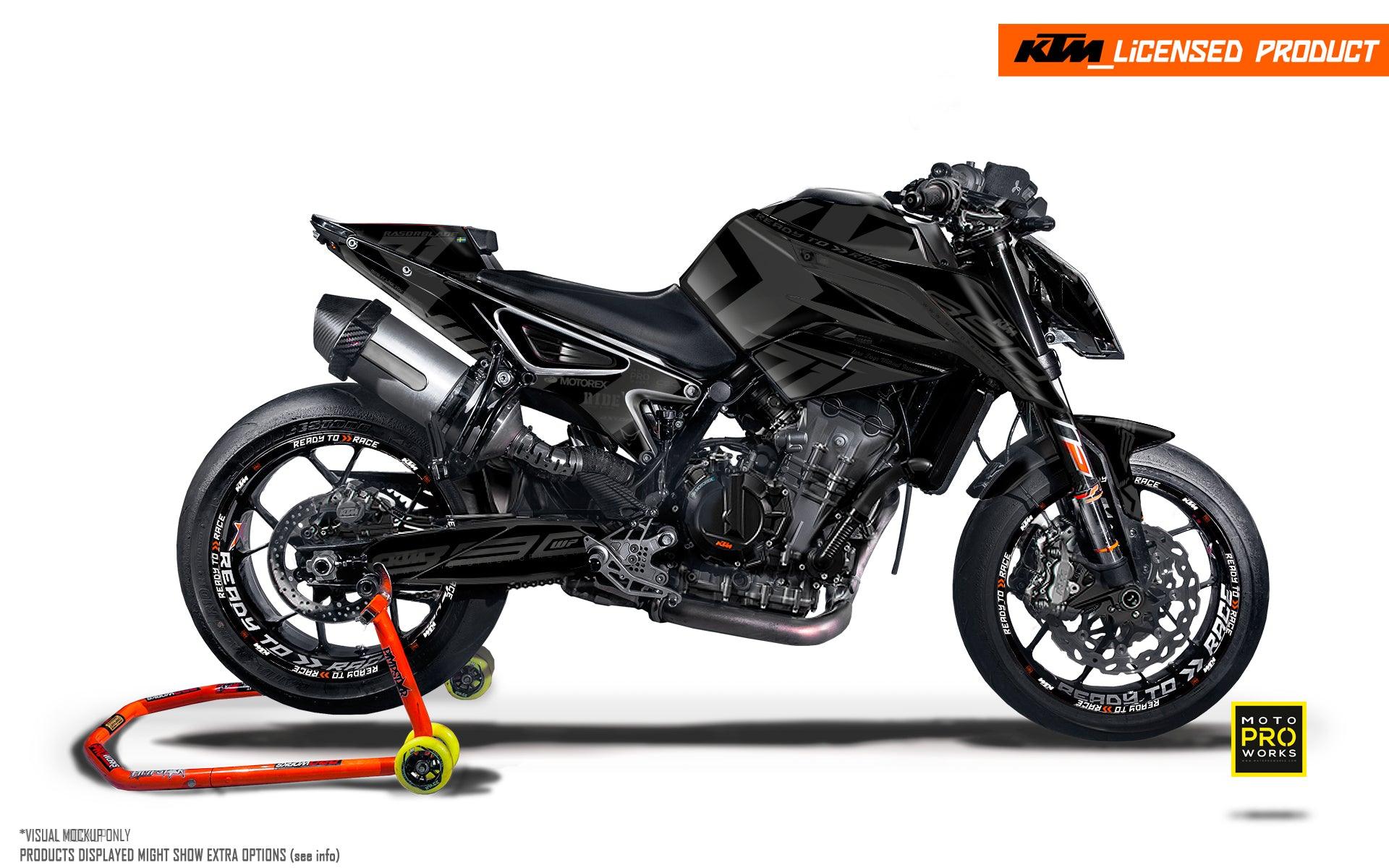 KTM 790/890 Duke GRAPHICS - "Rasorblade" (Grey/Black) - MotoProWorks
