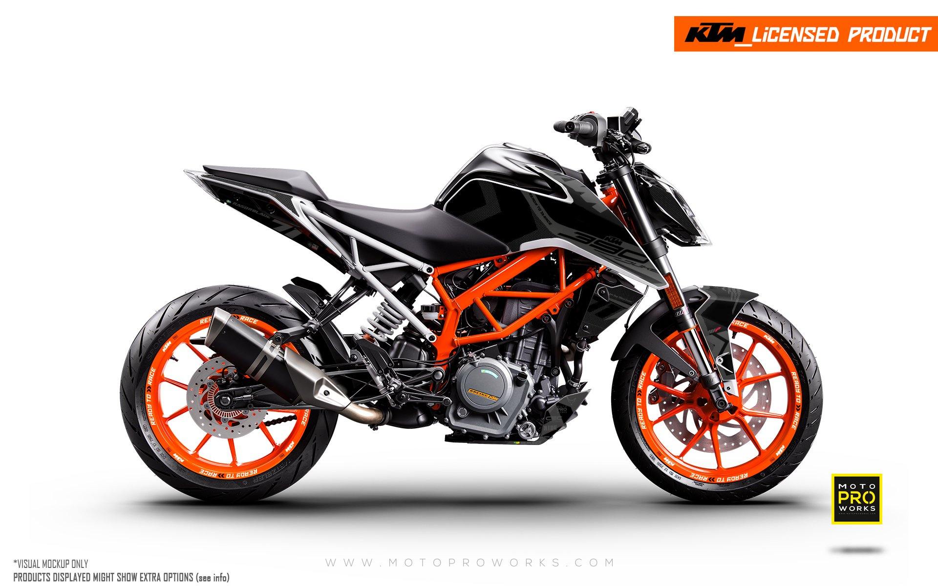 KTM 390 Duke GRAPHICS - "Rasorblade" (Stealth) - MotoProWorks