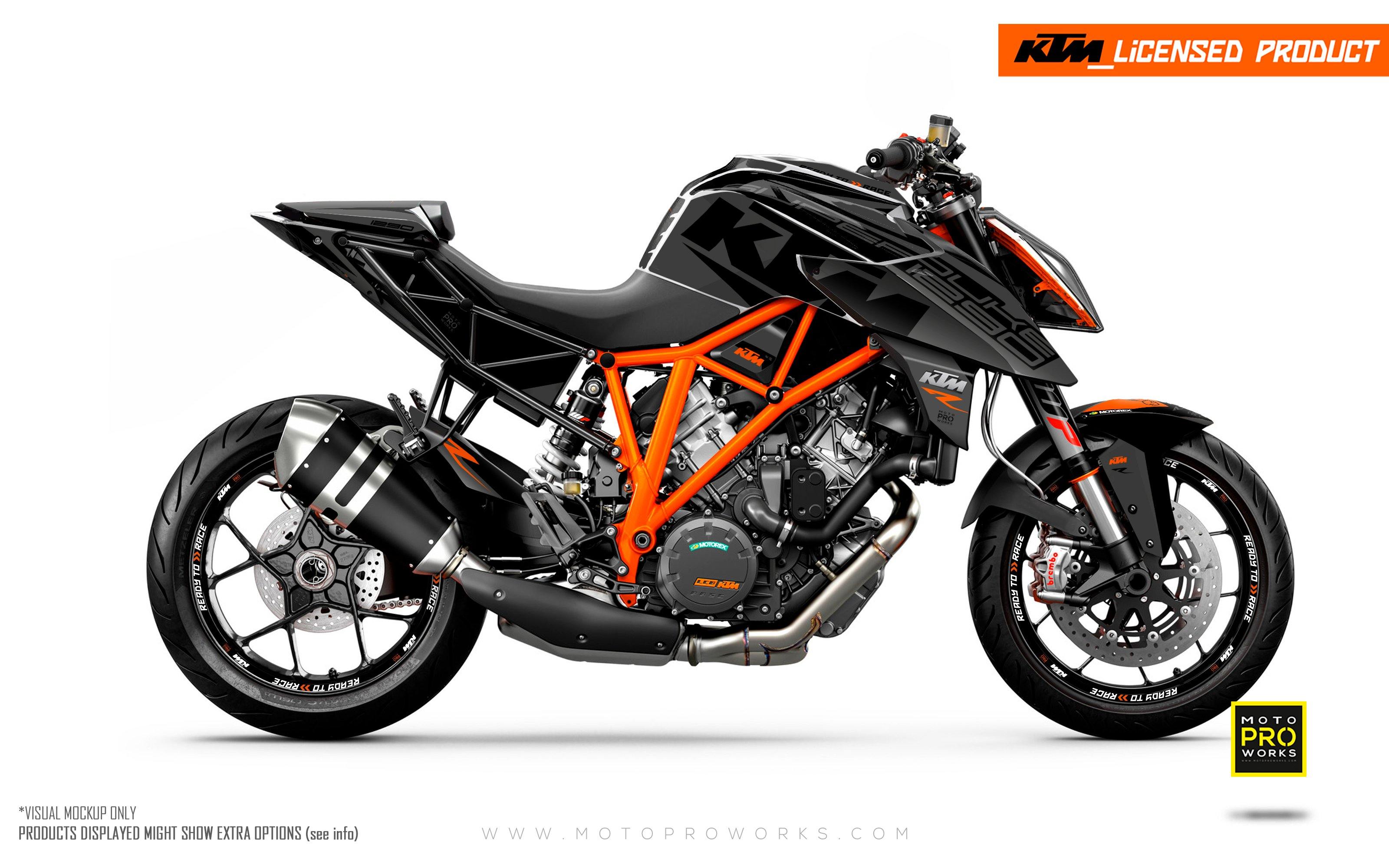 KTM 1290 Super Duke R 2014-2019 GRAPHICS - "Torque" (Grey/Black) - MotoProWorks