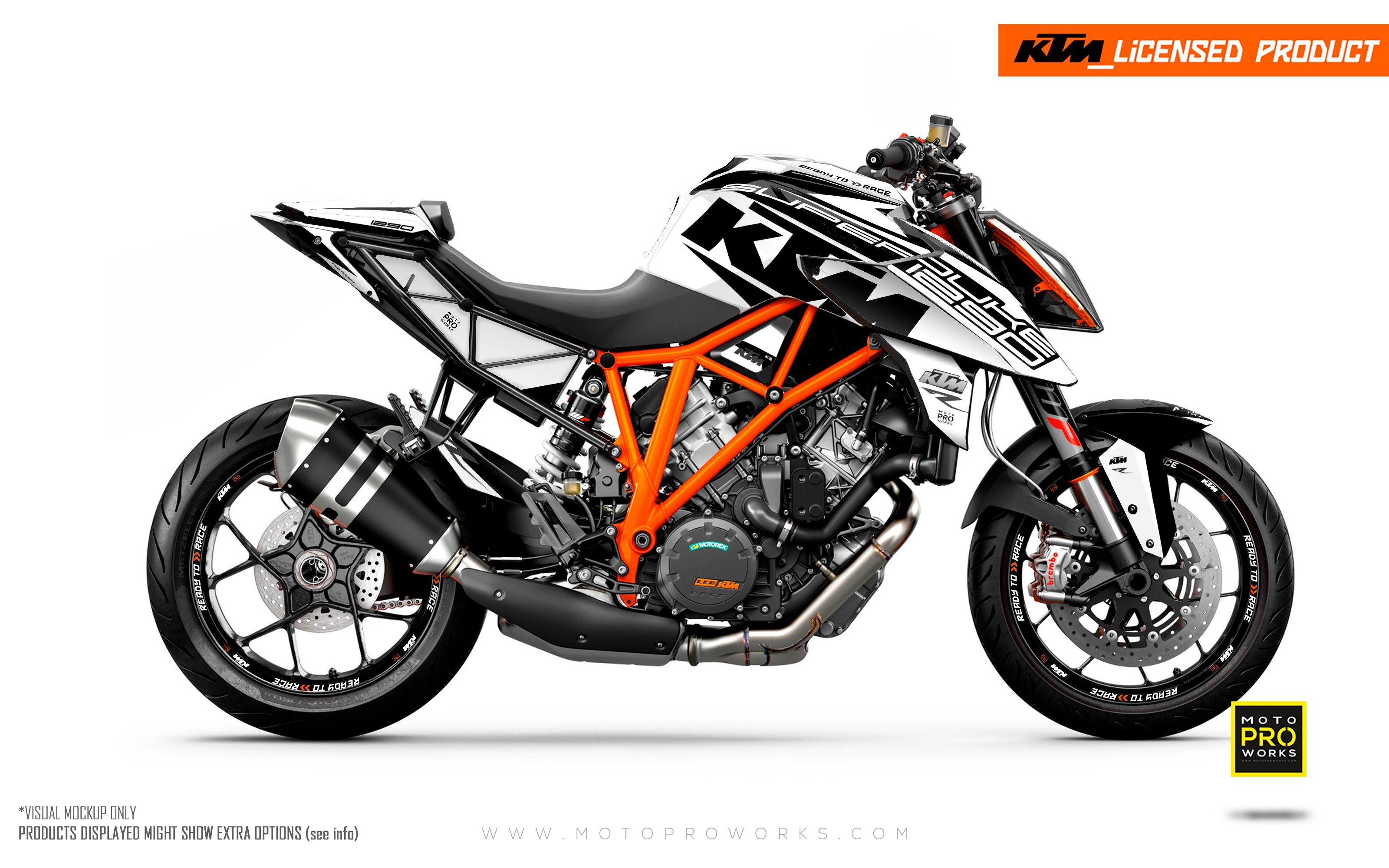 KTM 1290 Super Duke R 2014-2019 GRAPHICS - "Torque" (White/Black) - MotoProWorks