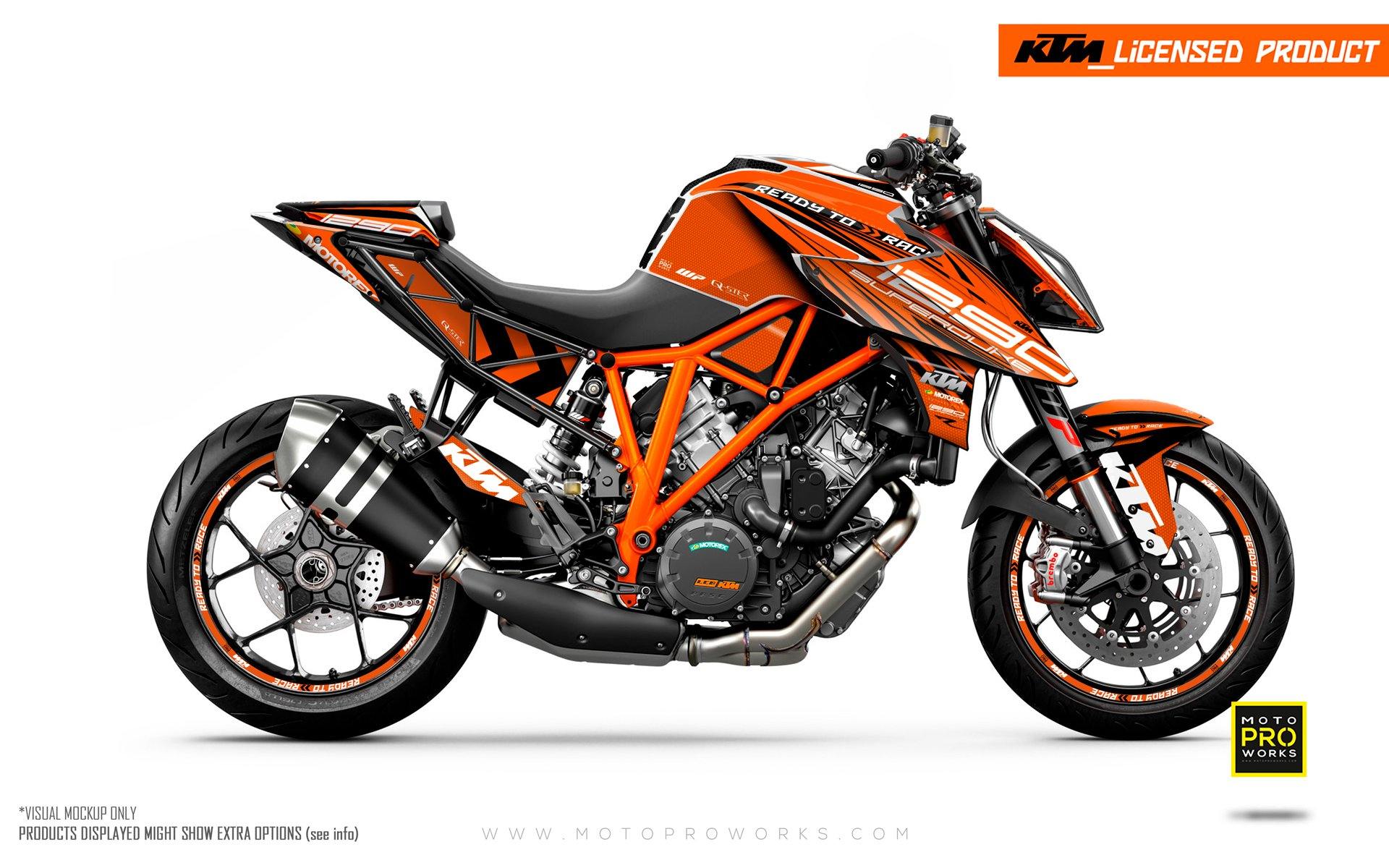KTM 1290 Super Duke R 2014-2019 GRAPHICS - "Vortex" (Orange) - MotoProWorks