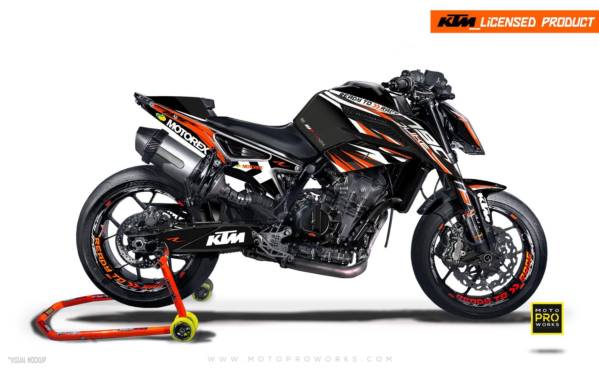 KTM 790/890 Duke GRAPHICS - "Vortex" (Black/Orange) - MotoProWorks