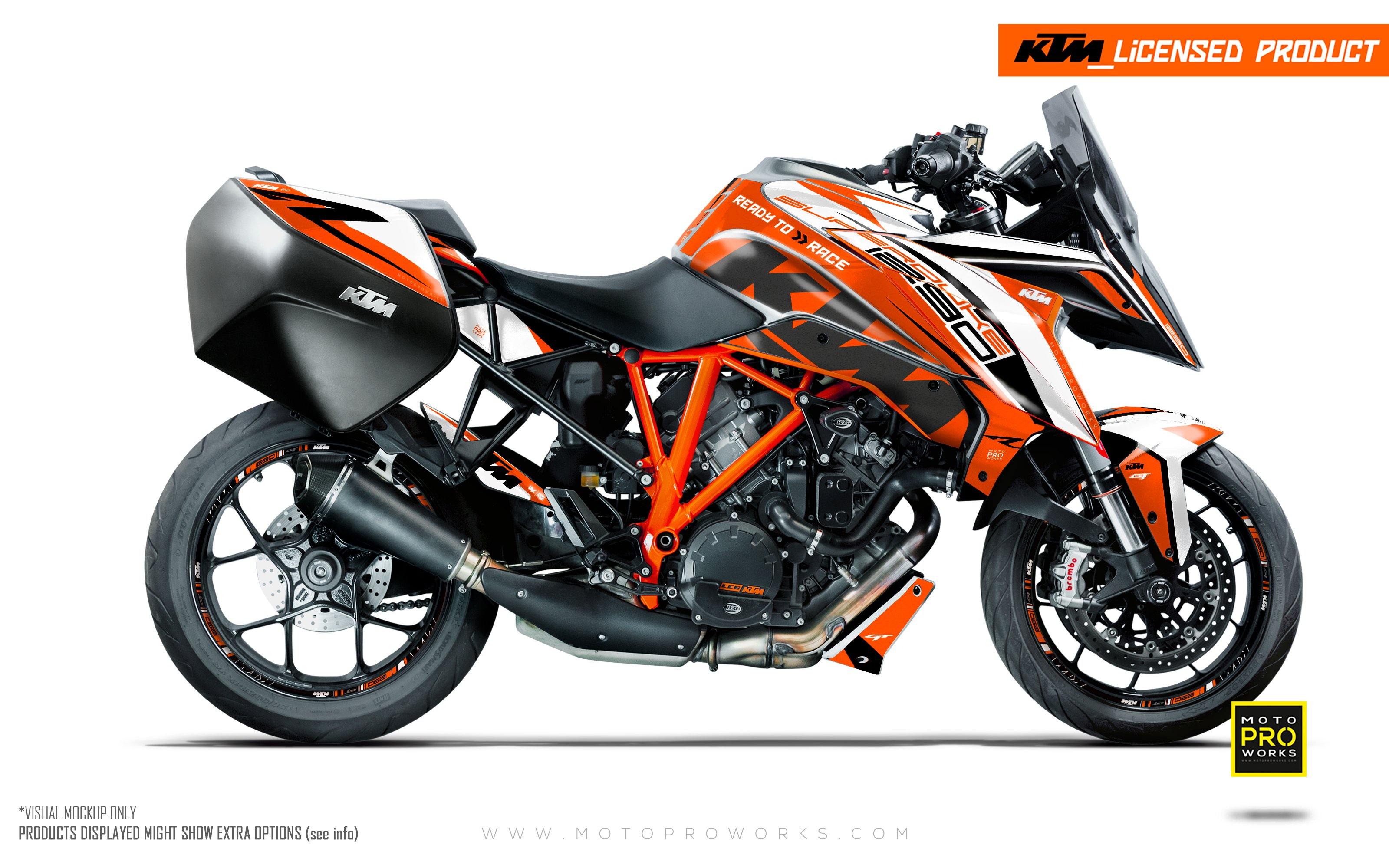 KTM 1290 Super Duke GT GRAPHICS - "Torque" (White/Orange) - MotoProWorks