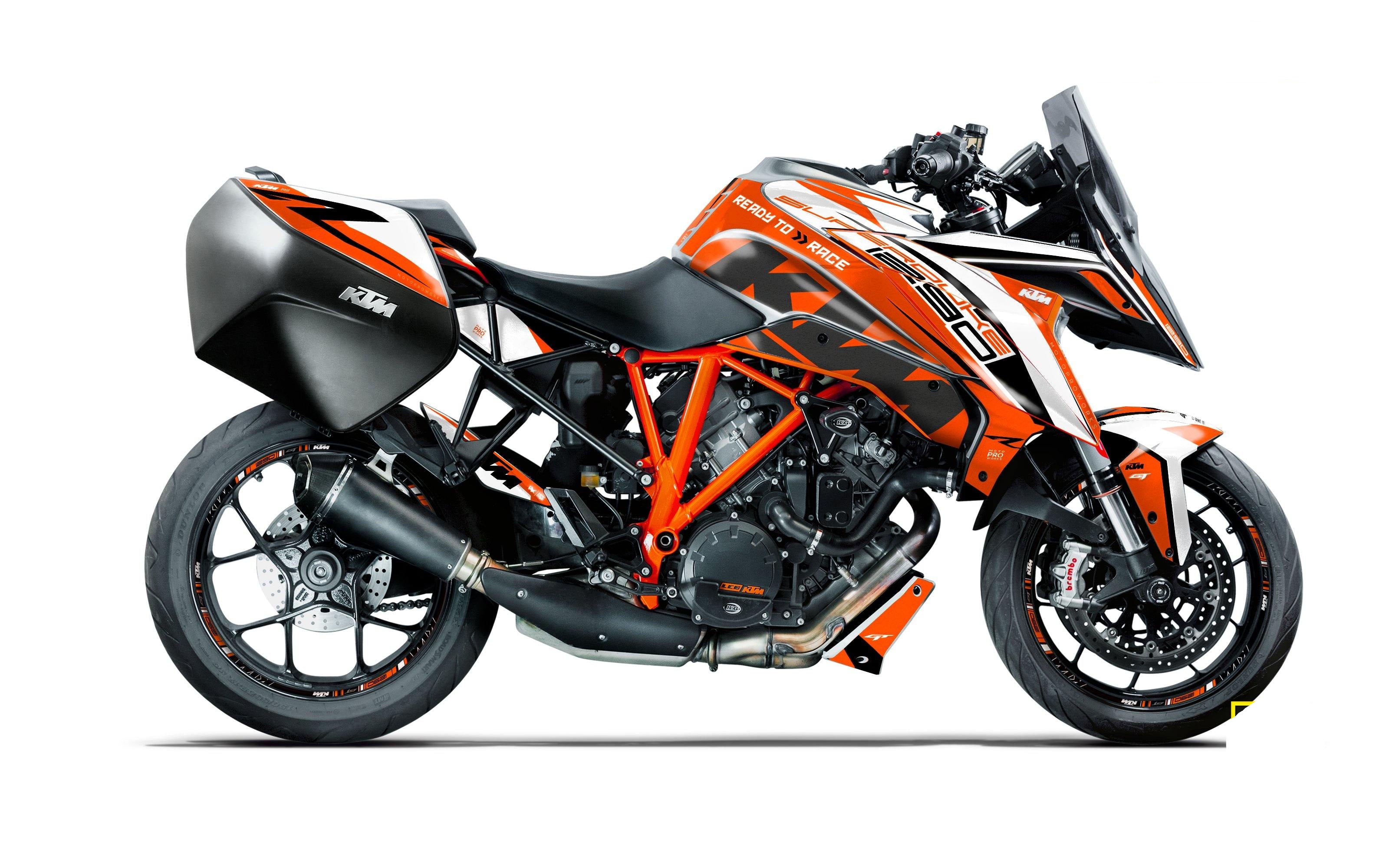 KTM 1290 Super Duke GT GRAPHICS - "Torque" (White/Orange) - MotoProWorks