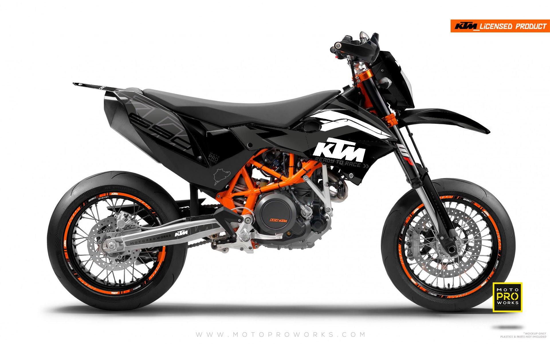 KTM 690 SMC-R GRAPHICS - "ABSTRAKT" (black/grey) - MotoProWorks