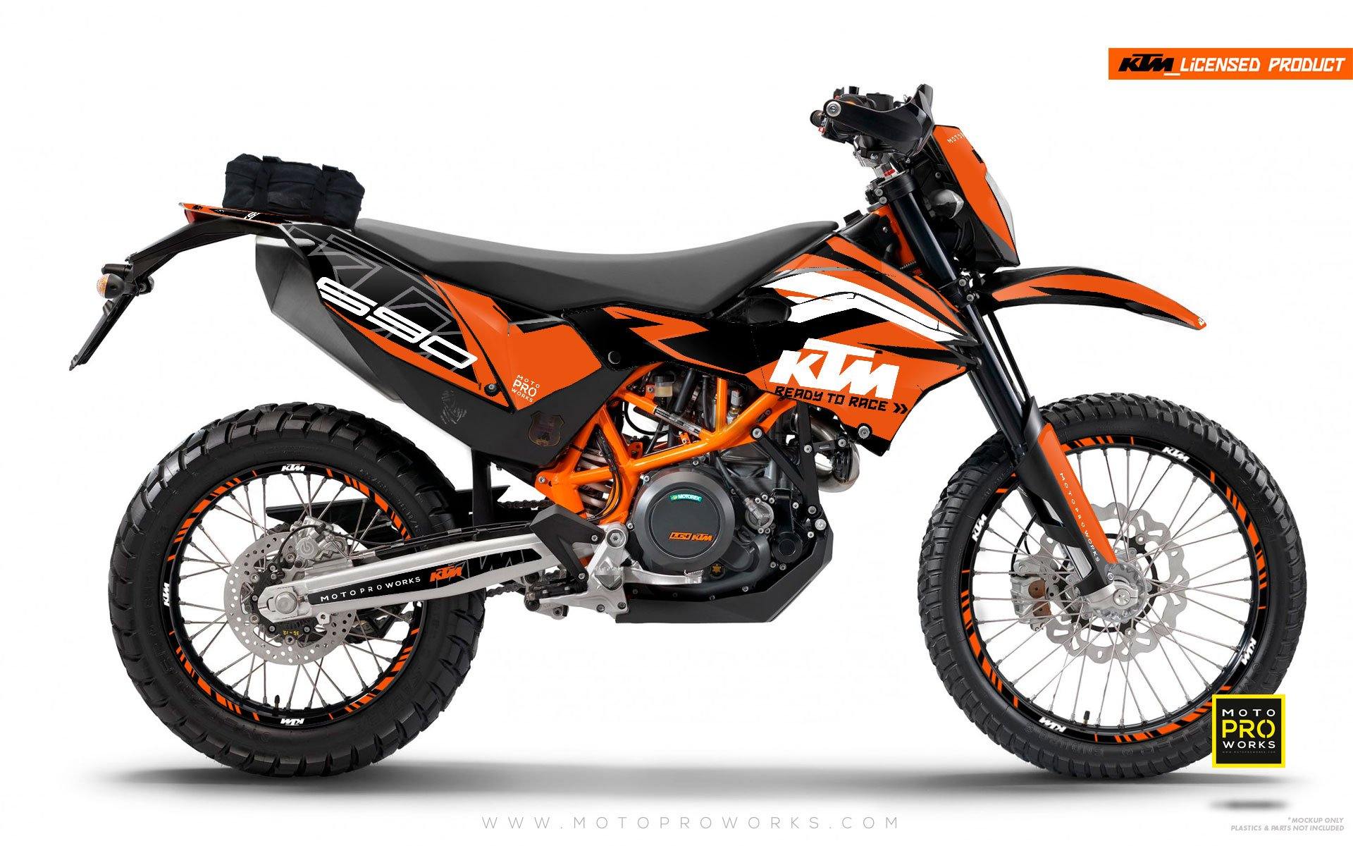 KTM 690 Enduro GRAPHICS - "ABSTRAKT" (orange/black) - MotoProWorks
