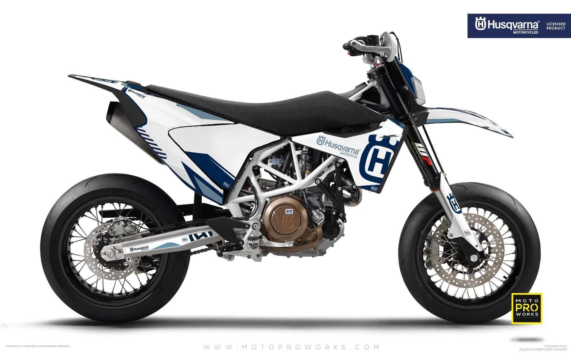 Husqvarna 701 GRAPHICS - "FACTOR" (White/blue) - MotoProWorks