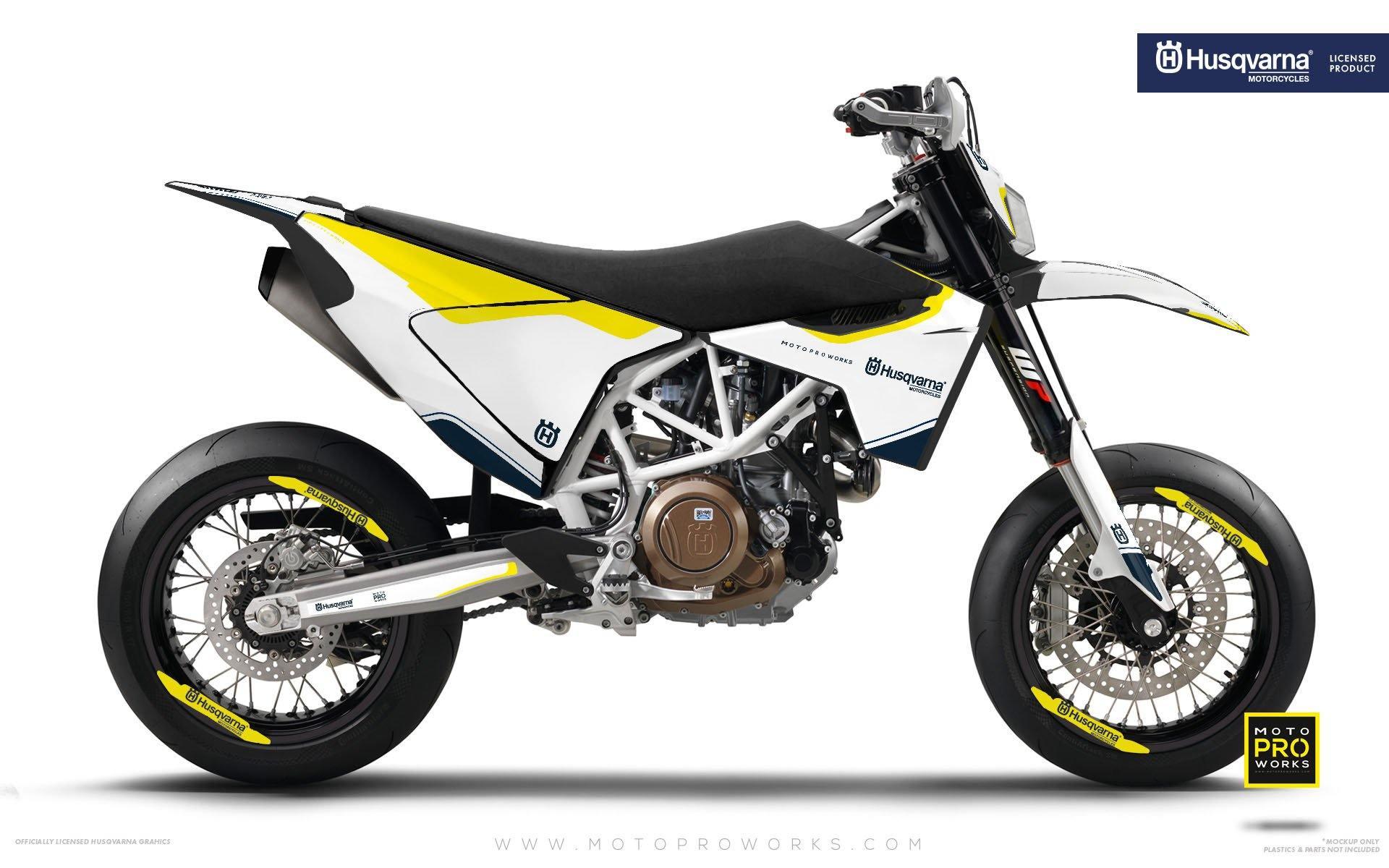 Husqvarna 701 GRAPHICS - "HERITAGE" (White) - MotoProWorks