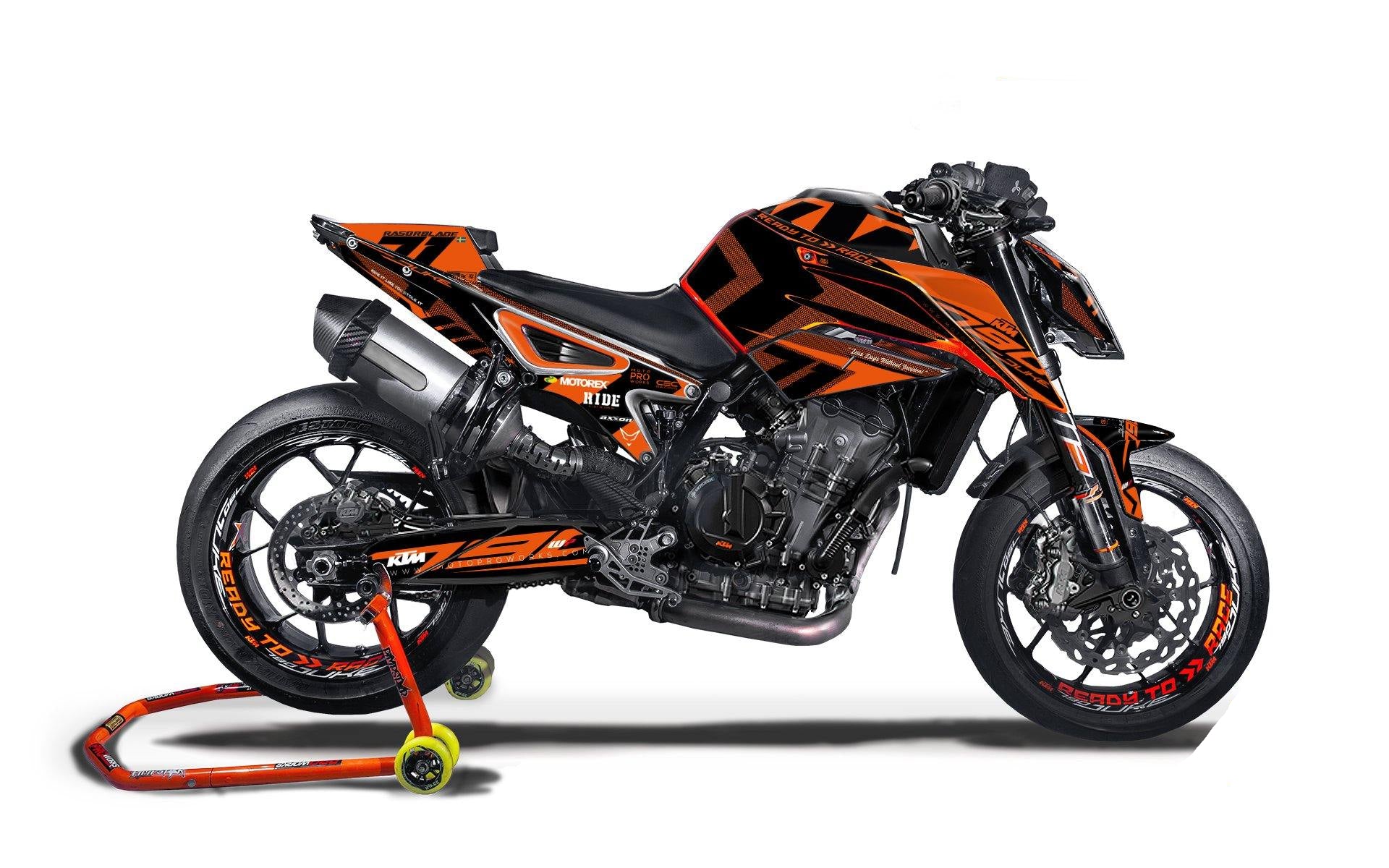 KTM 790 Duke GRAPHICS - "Rasorblade" (Orange) - MotoProWorks