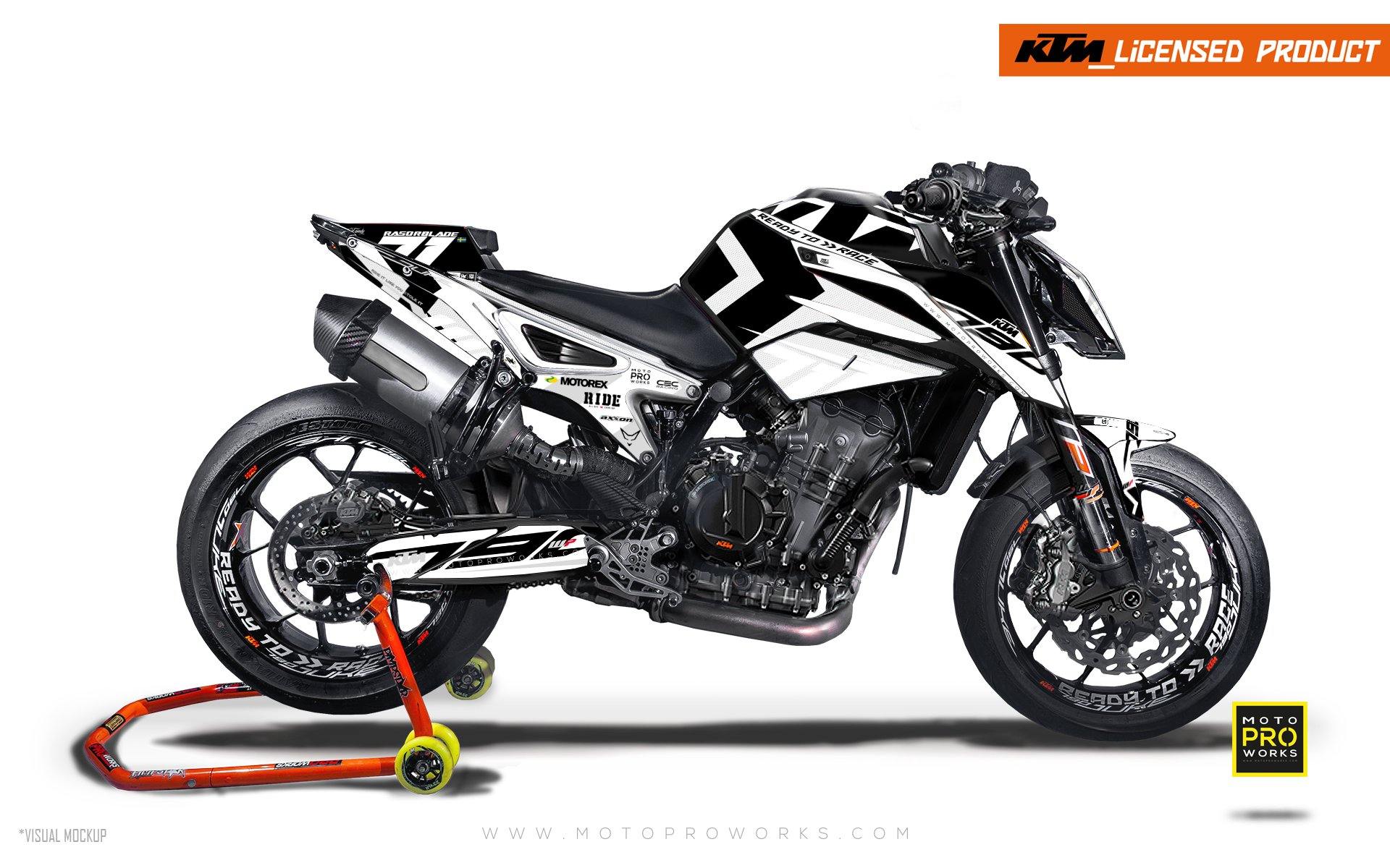 KTM 790 Duke GRAPHICS - "Rasorblade" (White) - MotoProWorks