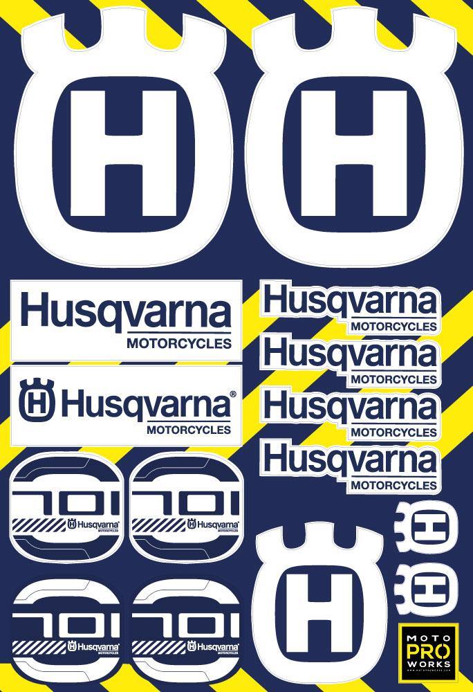 Husqvarna Sticker Sheets - "701" (white) - MotoProWorks