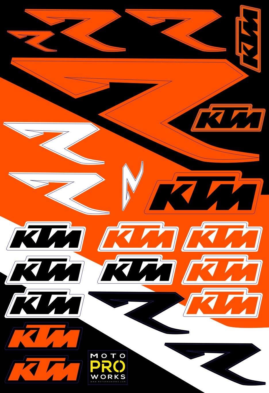 KTM Sticker Sheets - "R" - MotoProWorks