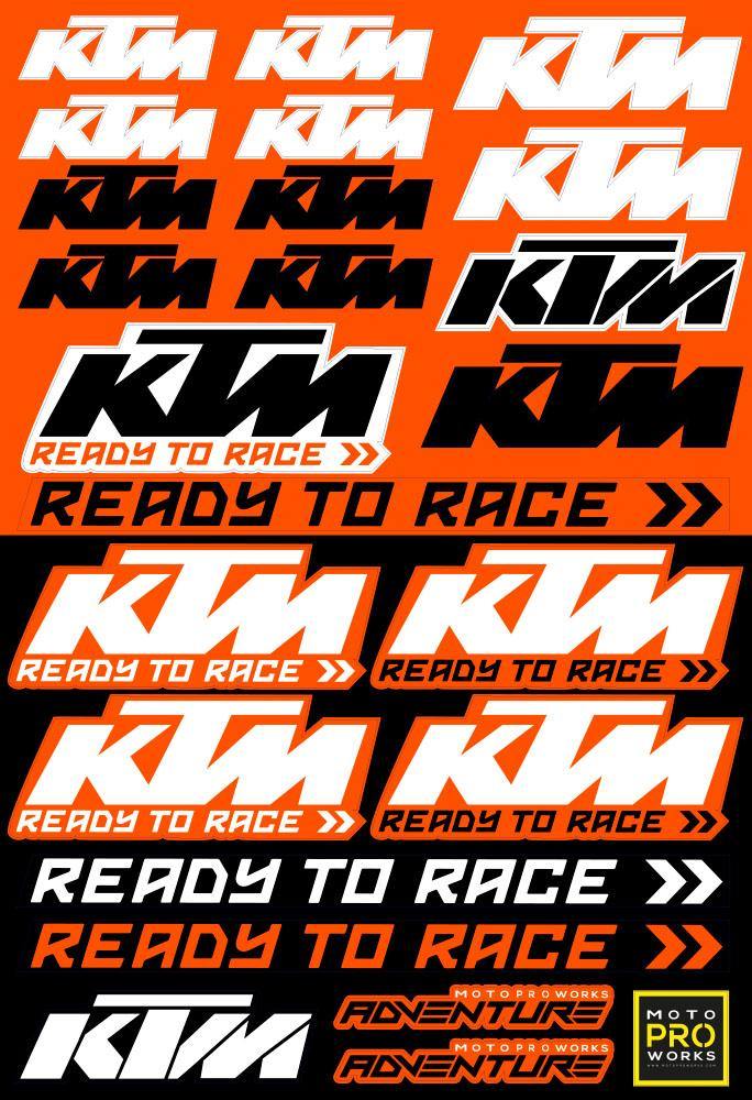 KTM Sticker Sheets - "Race" - MotoProWorks