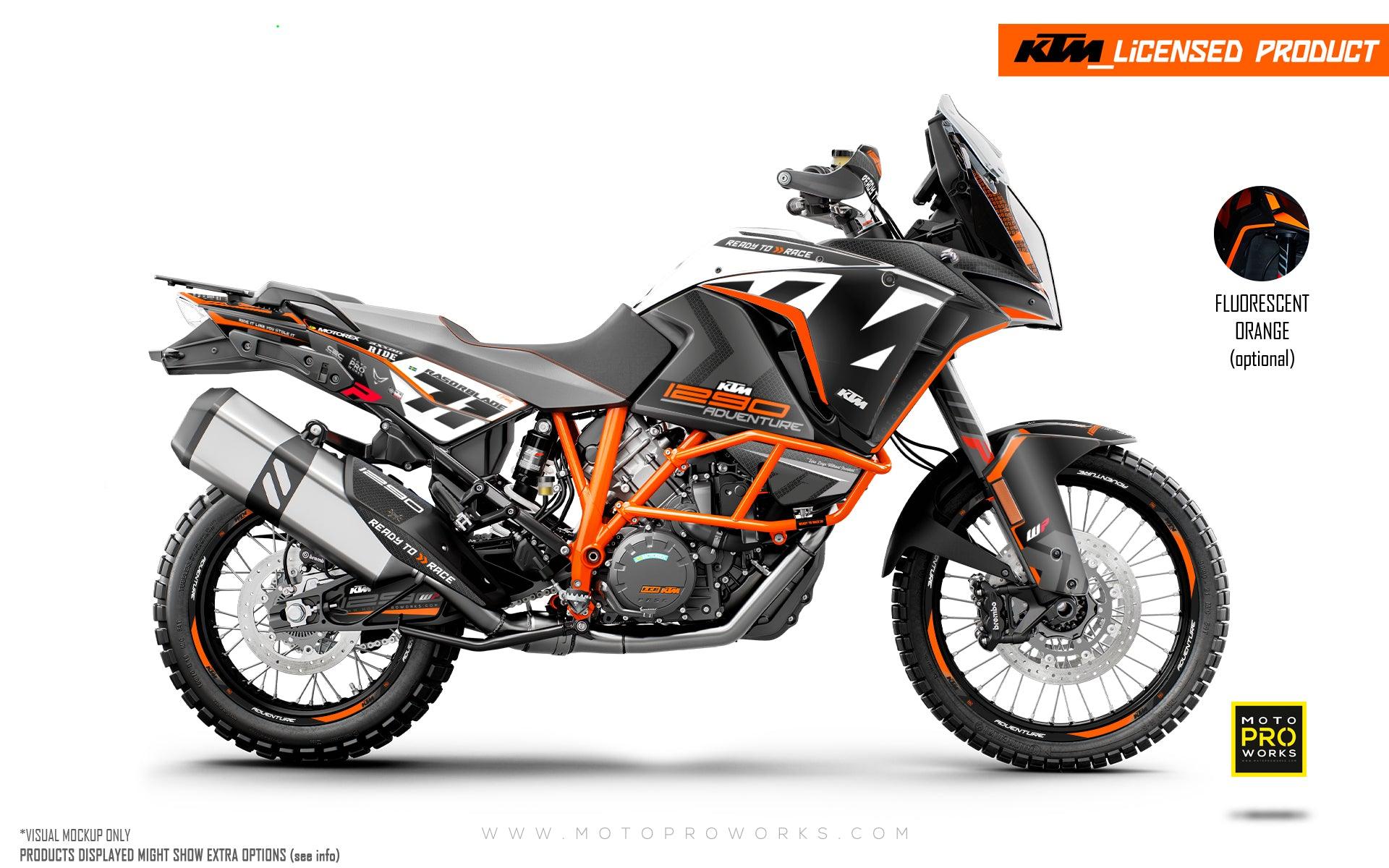 KTM 1290 Super Adventure GRAPHICS - "Rasorblade" (Black/Orange) - MotoProWorks