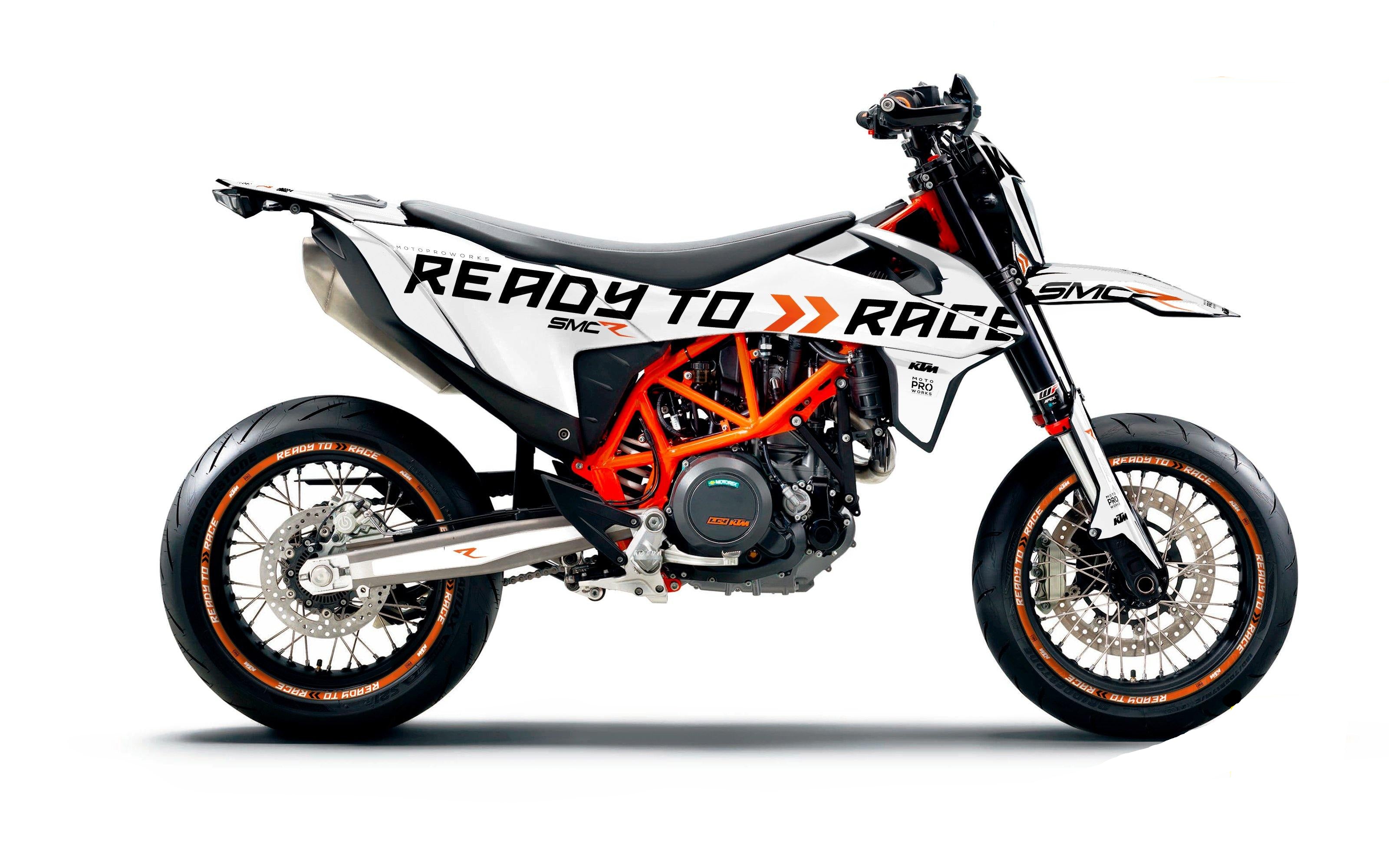 KTM 690 SMC-R GRAPHICS - "Ready2Race" (White) - MotoProWorks