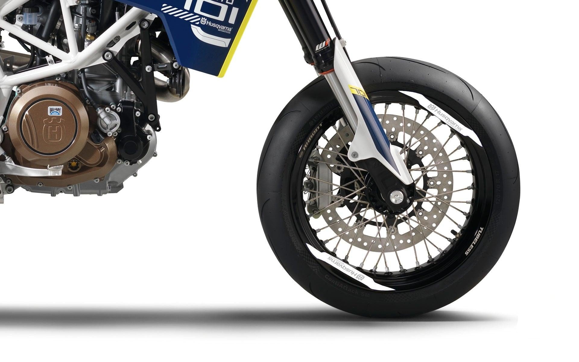 Rim Decal - "Husqvarna" (white/grey) - MotoProWorks