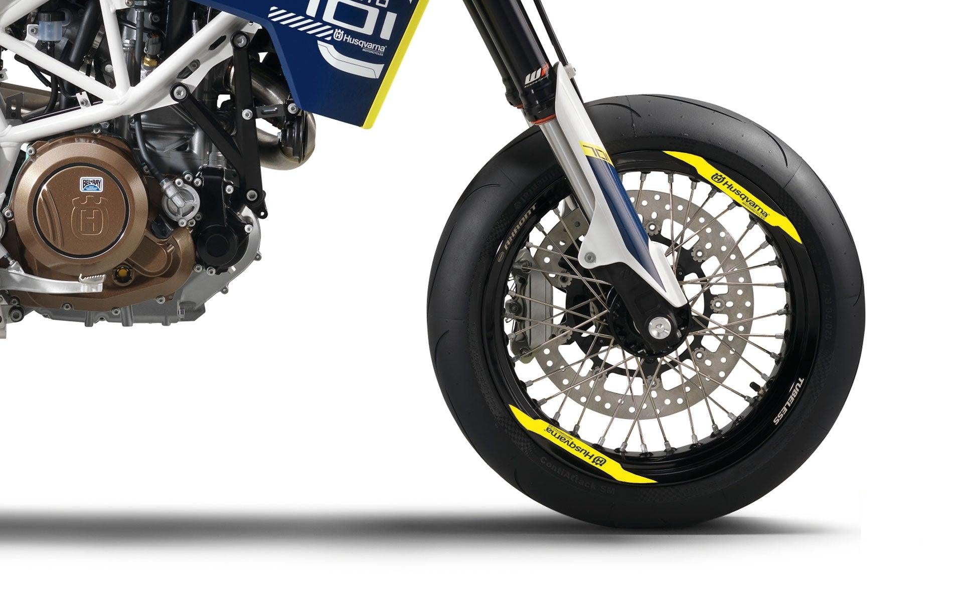 Rim Decal - "Husqvarna" (yellow) - MotoProWorks