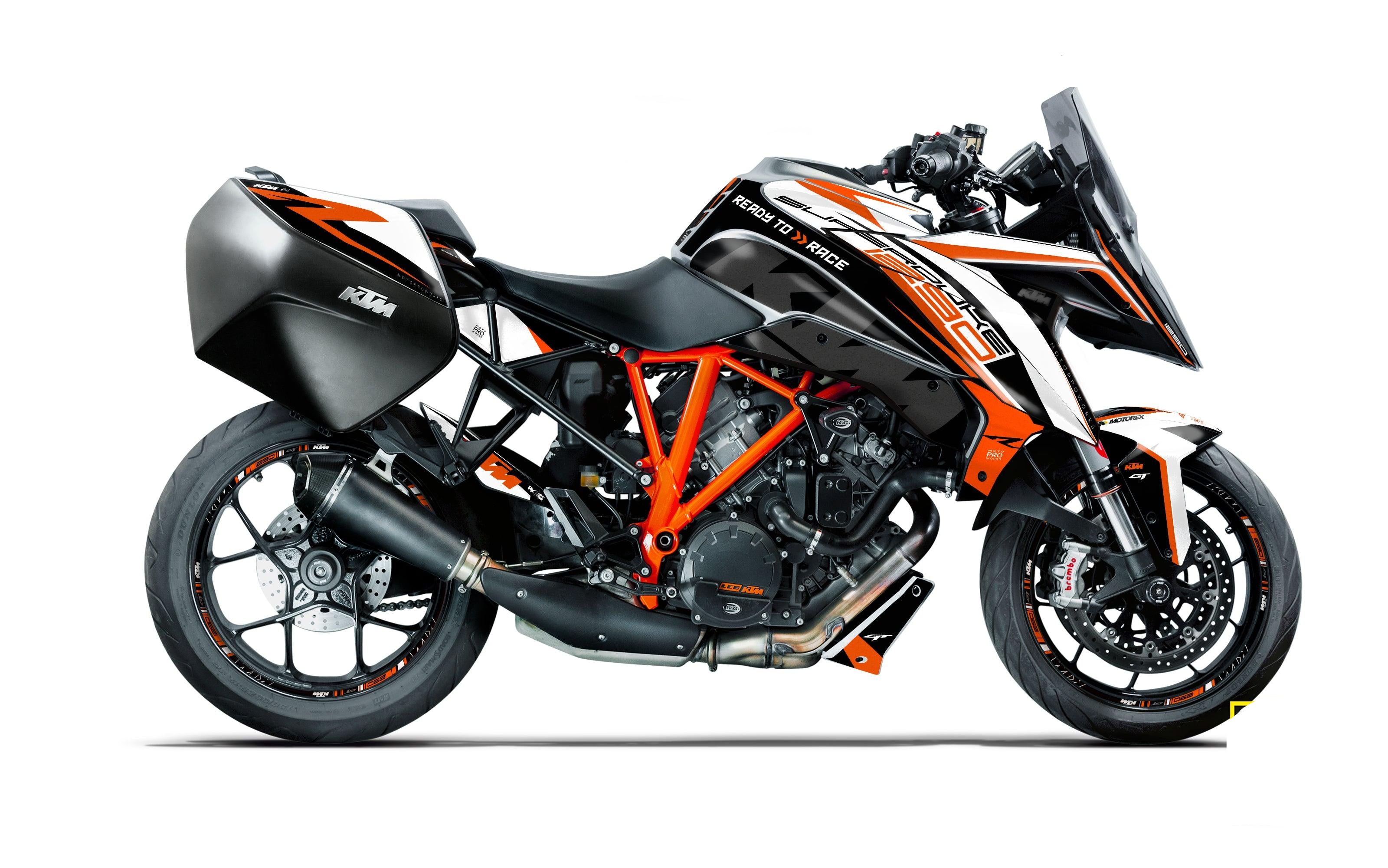 KTM 1290 Super Duke GT GRAPHICS - "Torque" (White/Black/Orange) - MotoProWorks