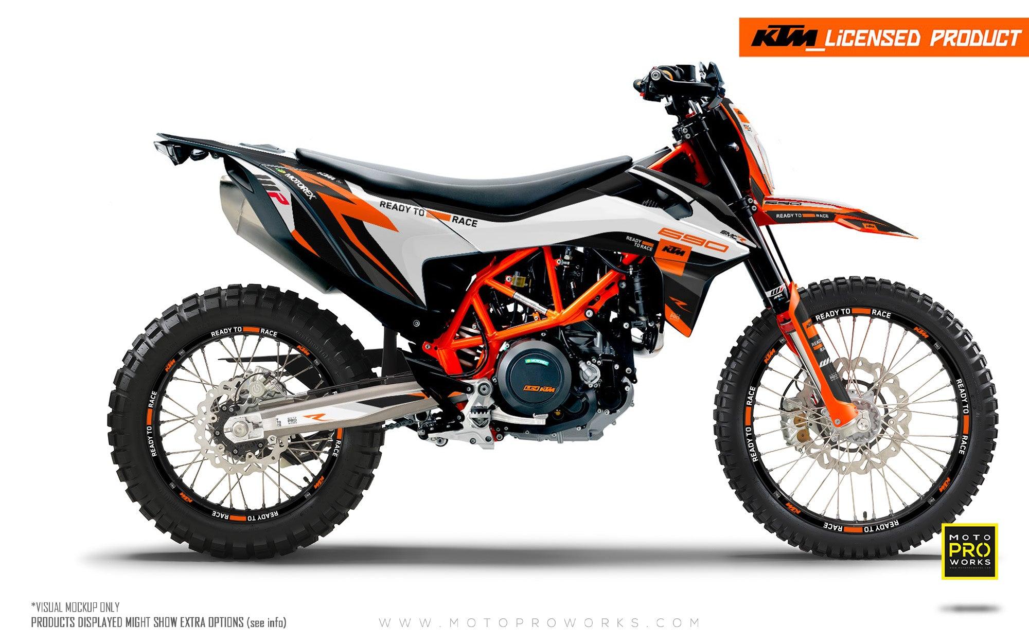 KTM 690 Enduro R GRAPHICS - "Torque Reloaded" (White/Black/Orange) - MotoProWorks