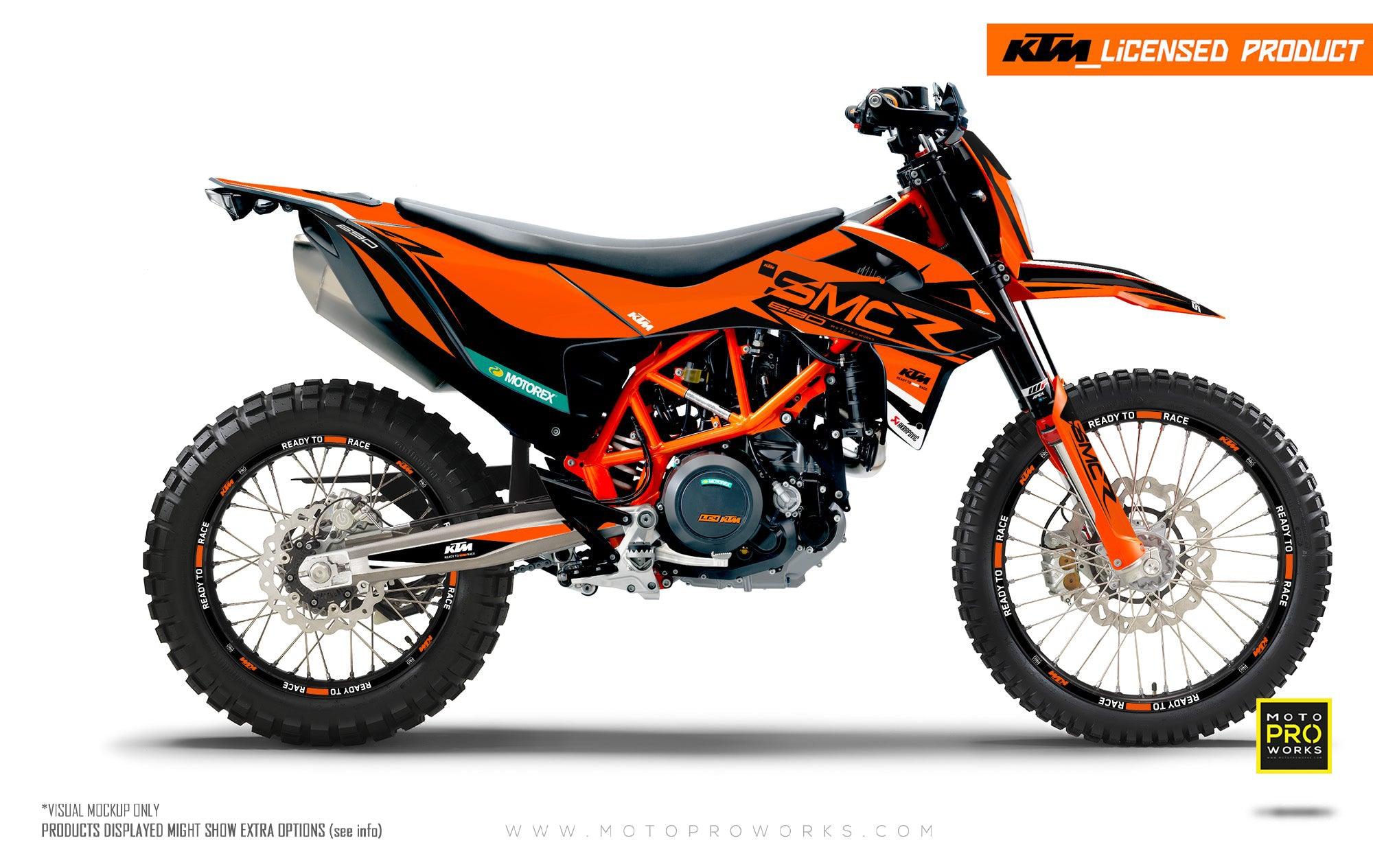 KTM 690 Enduro GRAPHICS - "Racer" (Black/White/Orange) - MotoProWorks