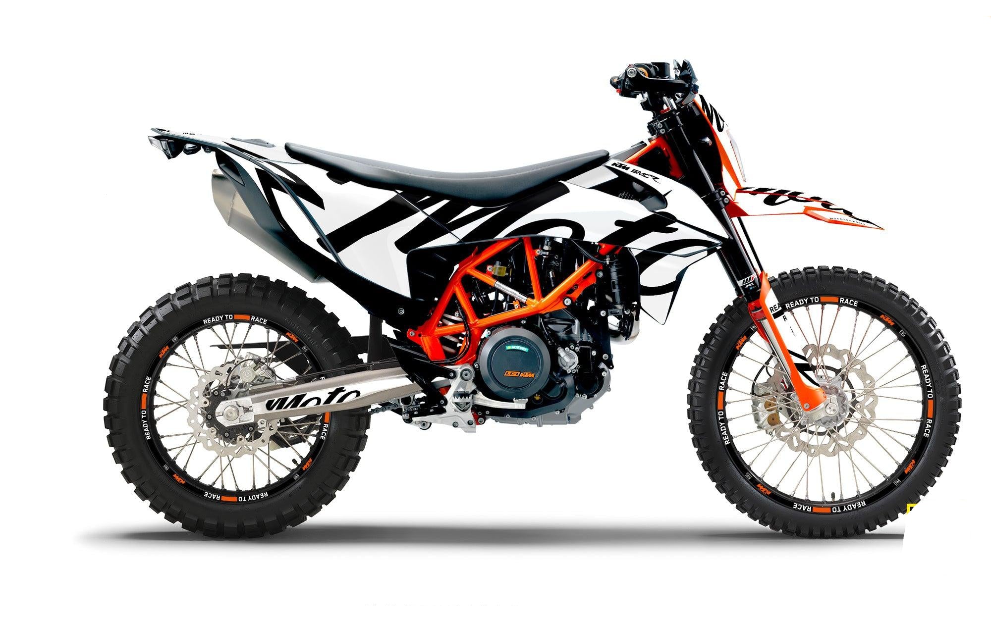 KTM 690 Enduro GRAPHICS - "Script" (White) - MotoProWorks
