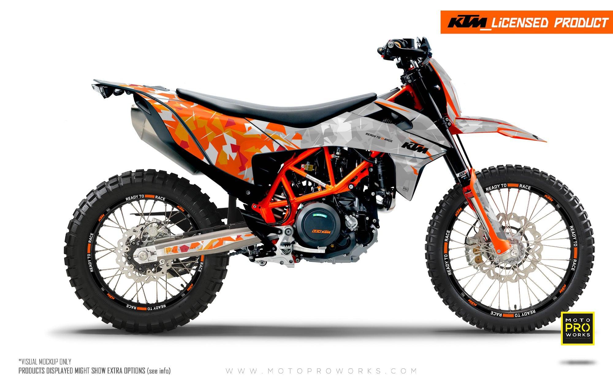 KTM 690 Enduro GRAPHICS - "Flake" (Orange/Grey) - MotoProWorks