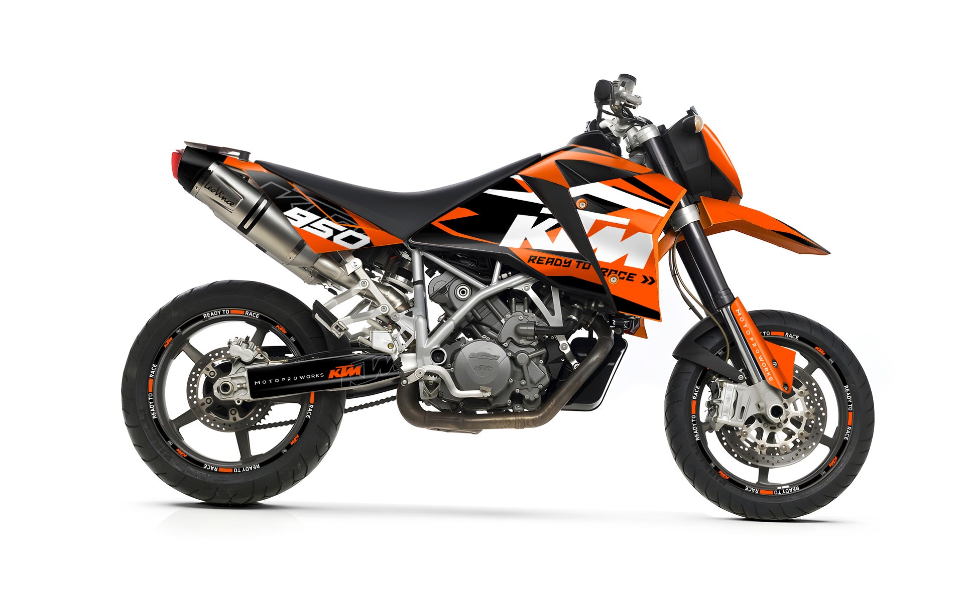 KTM 950 SM / SMR GRAPHICS - "Abstrakt" (Orange/Black) - MotoProWorks
