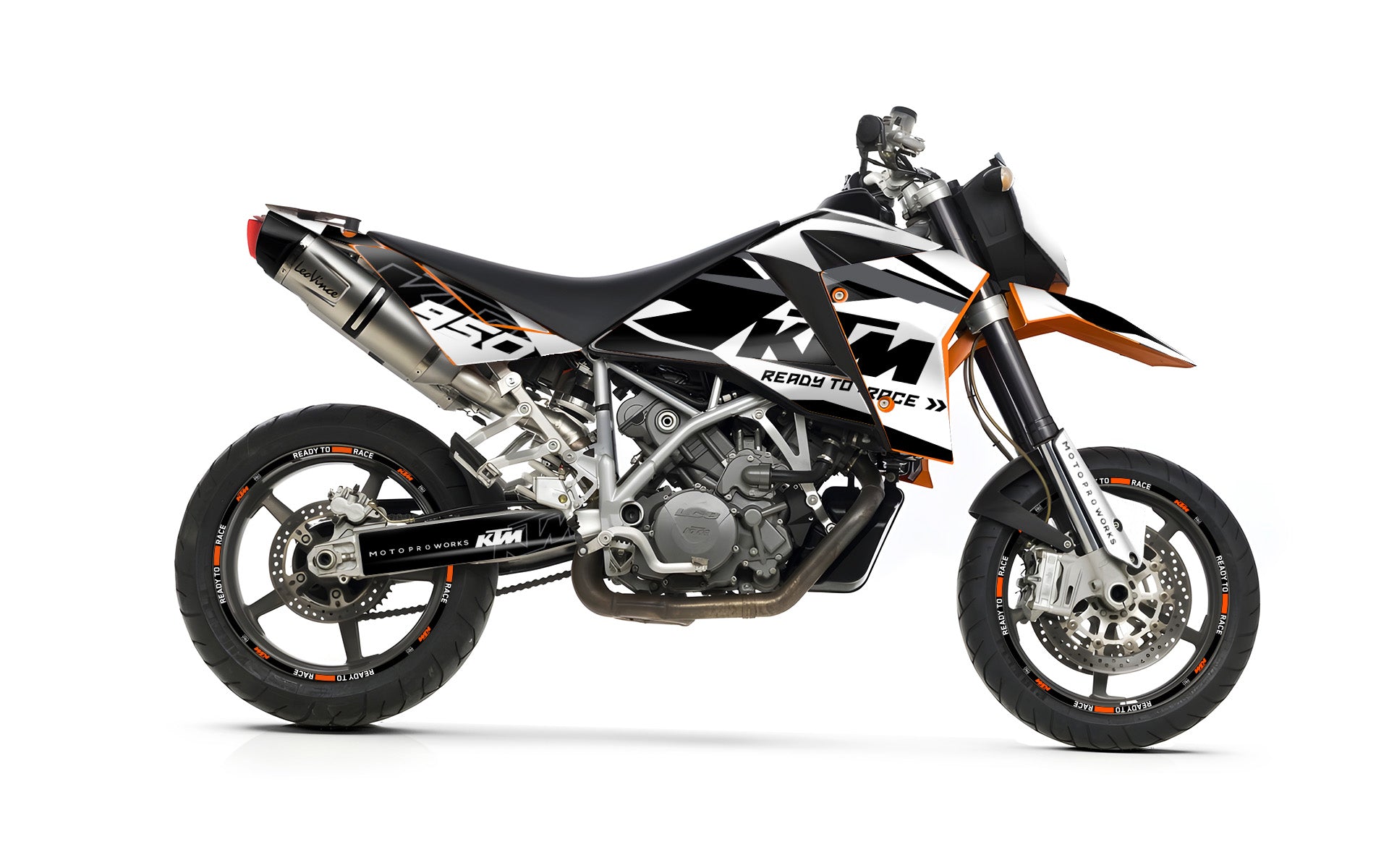 KTM 950 SM / SMR GRAPHICS - "Abstrakt" (Black/White) - MotoProWorks