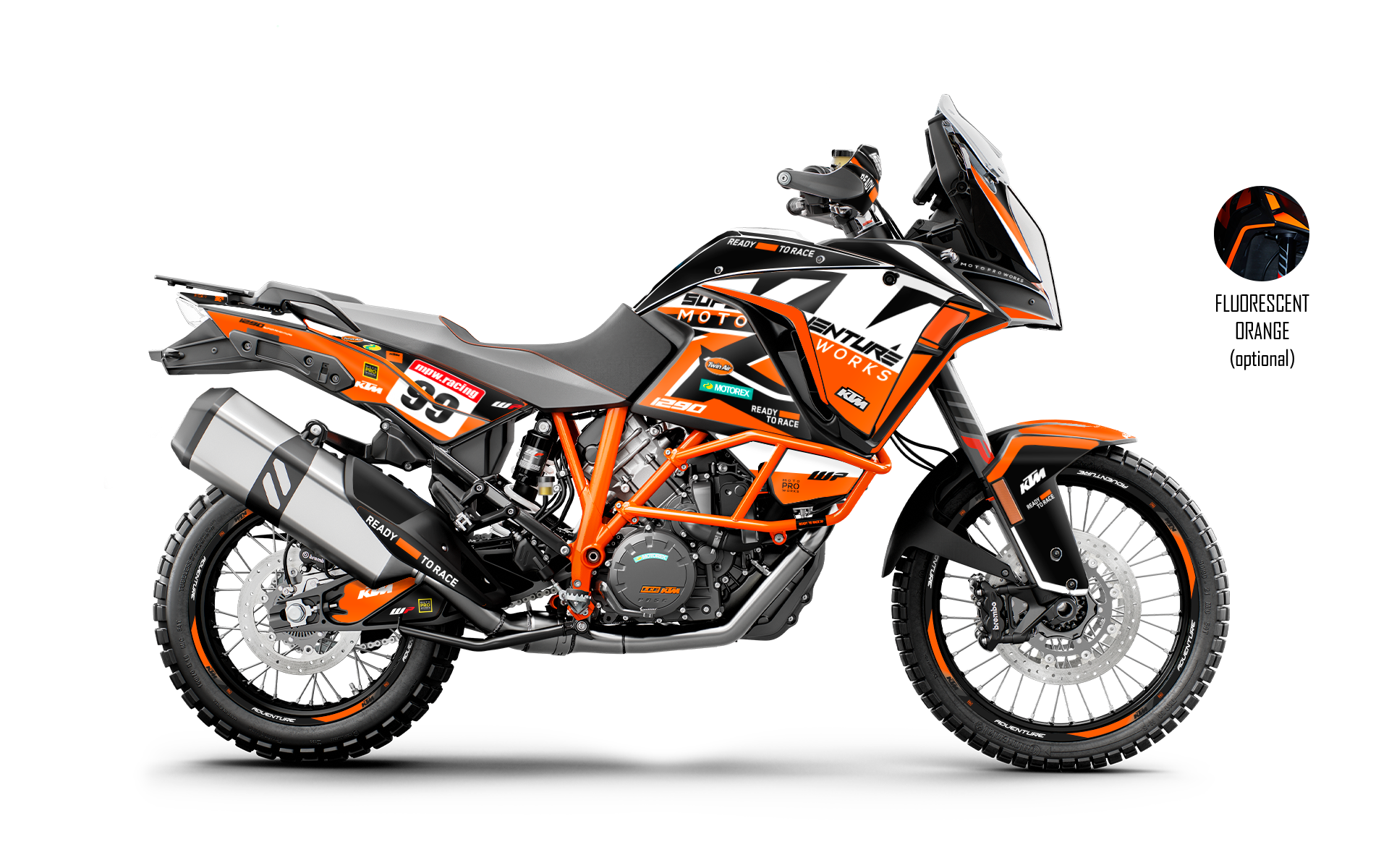 KTM 1290 Super Adventure GRAPHICS - "Atlantic" (Black/Orange) - MotoProWorks
