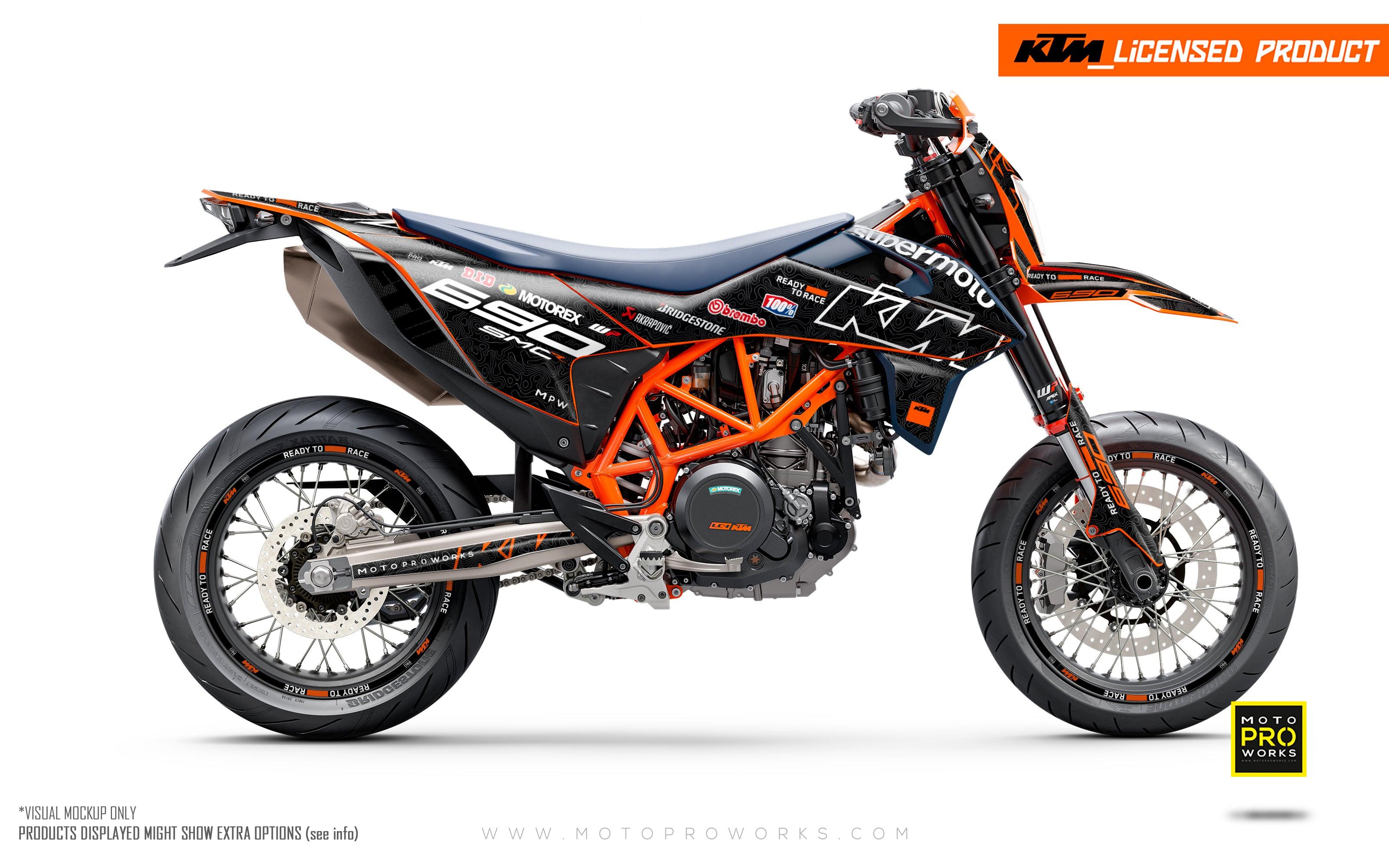 KTM 690 Enduro GRAPHICS - "Corsa" (Black/Damascus) - MotoProWorks