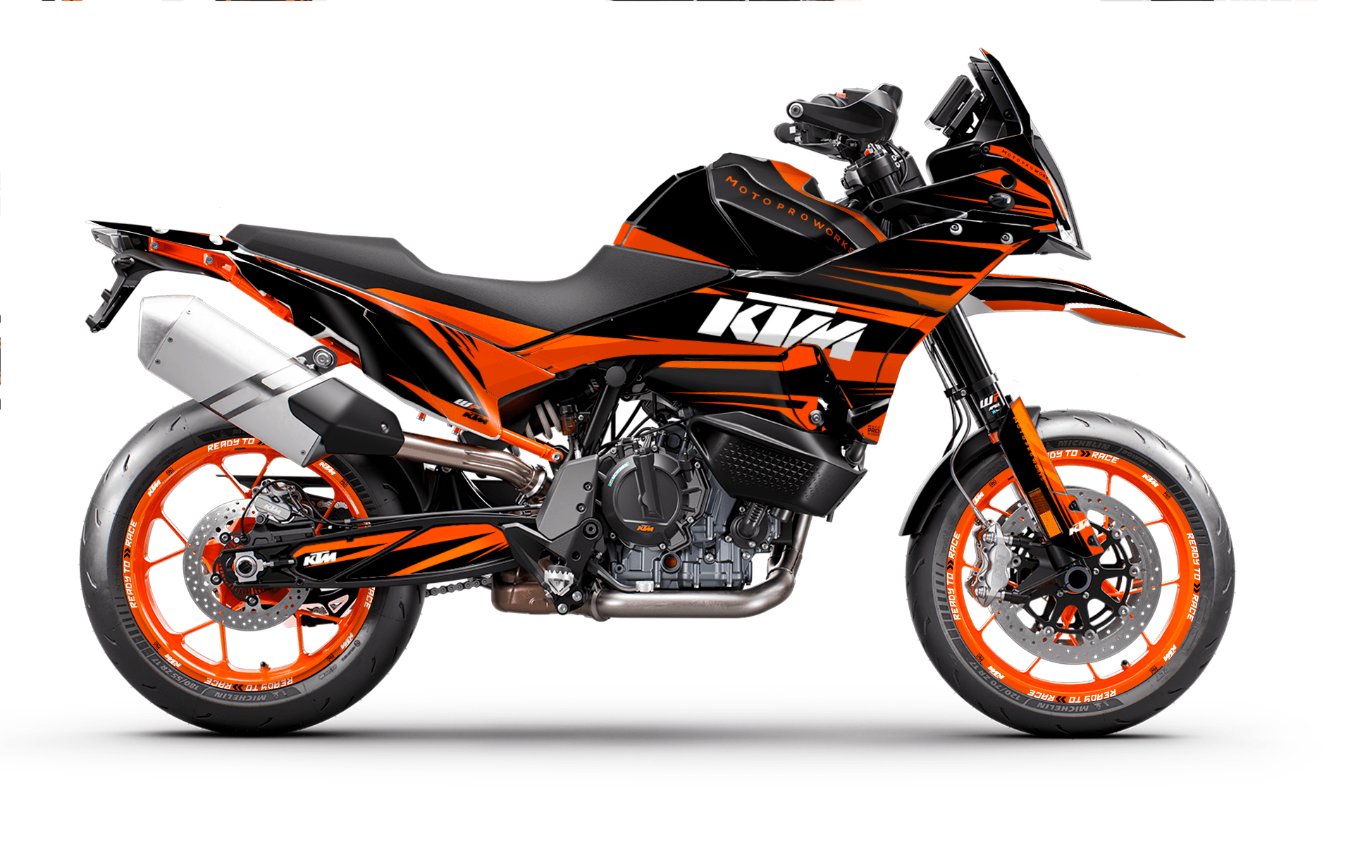 KTM 890 SMT GRAPHICS - "Edge" (Orange) - MotoProWorks