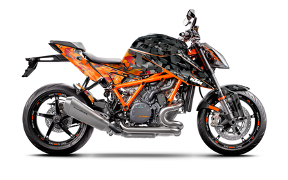 KTM 1290 Super Duke R 2020 - 2023 GRAPHICS - "Flake" (Black/Orange) - MotoProWorks