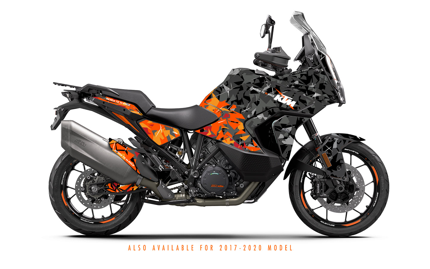 KTM 1290 Super Adventure GRAPHICS - “Flake” (Black/Orange) - MotoProWorks