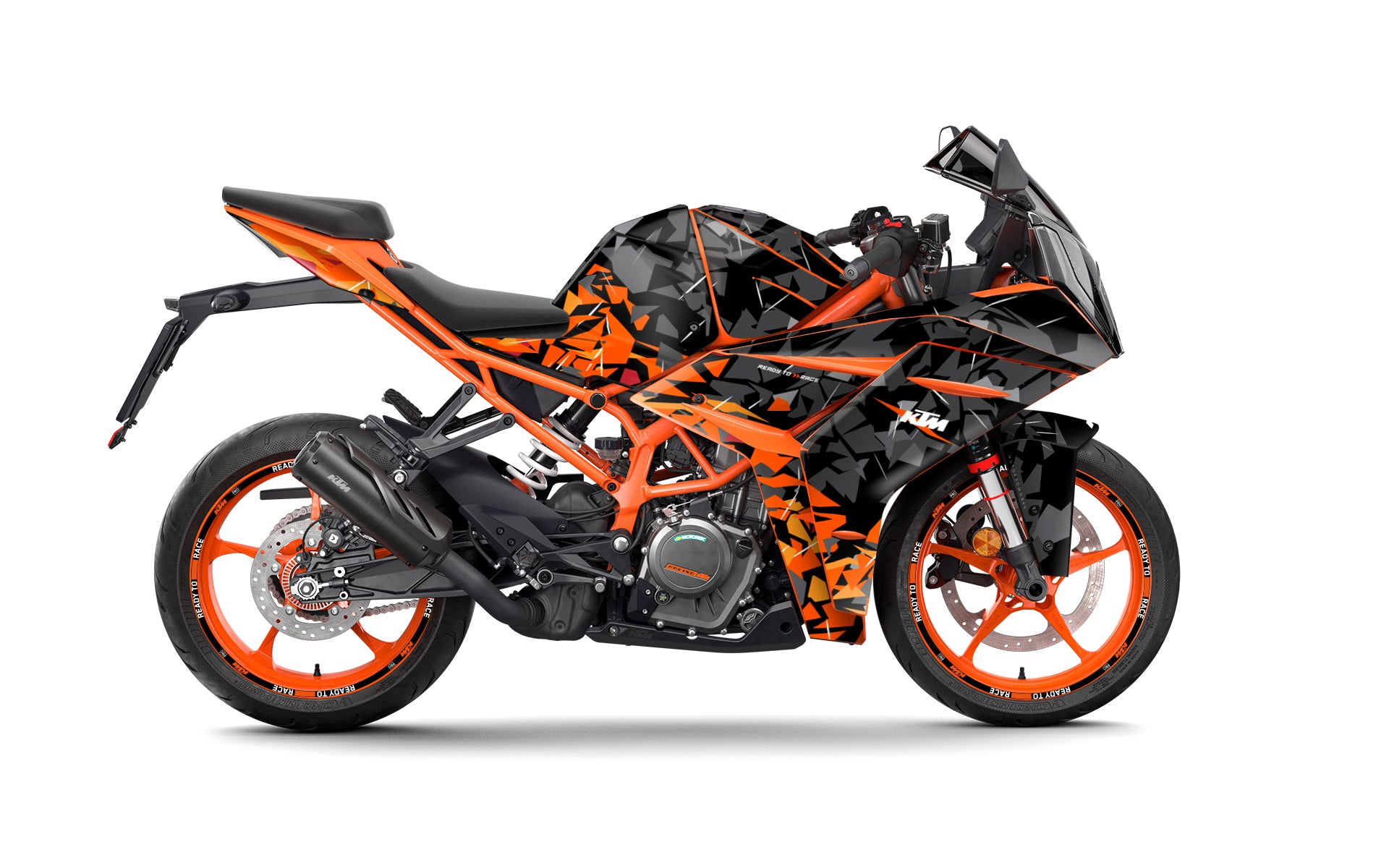 KTM RC 125/200/250/390 GRAPHICS - "Flake" (Black/Orange) - MotoProWorks