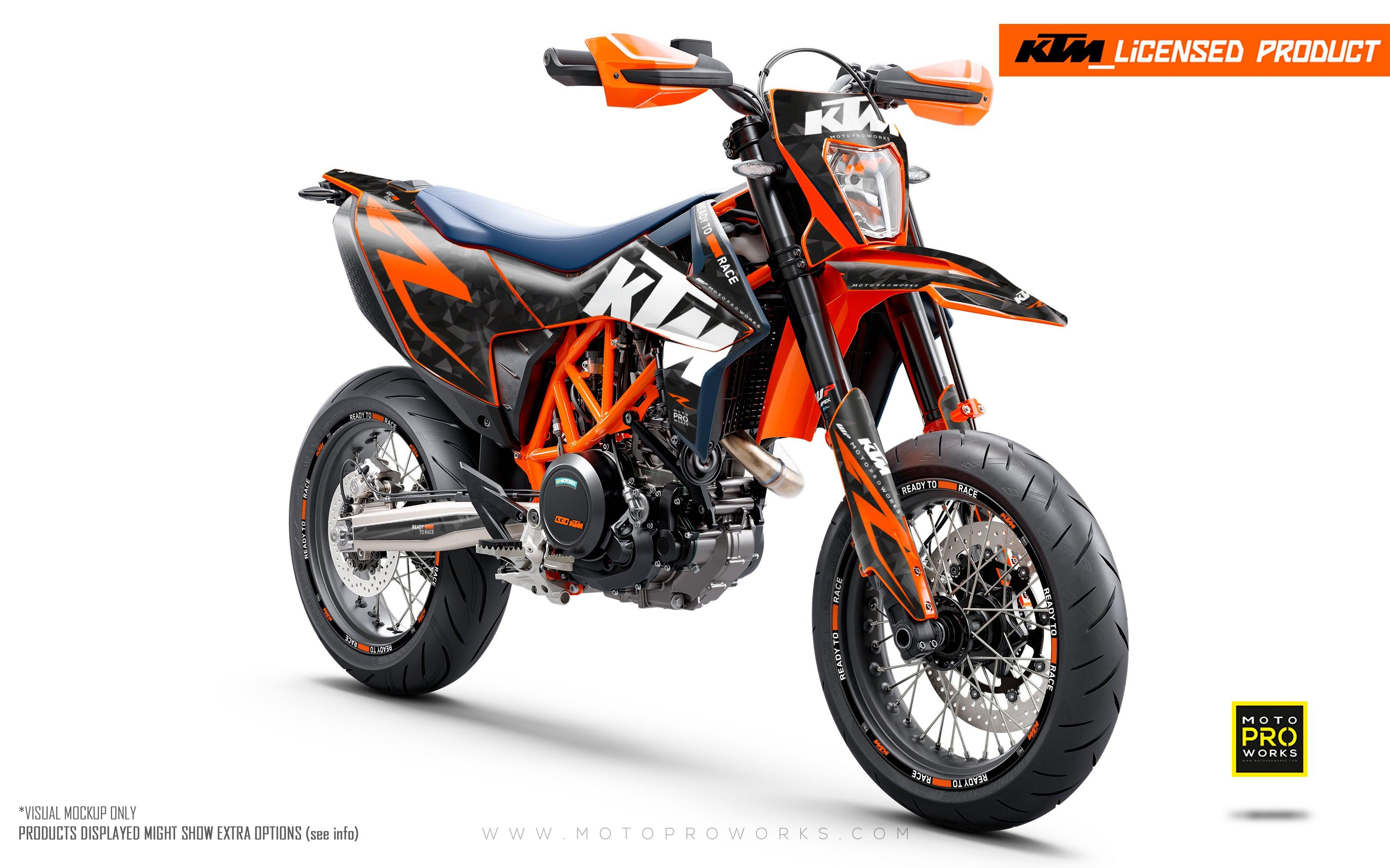 KTM 690 Enduro GRAPHICS - "Polyatomic" (Black) - MotoProWorks