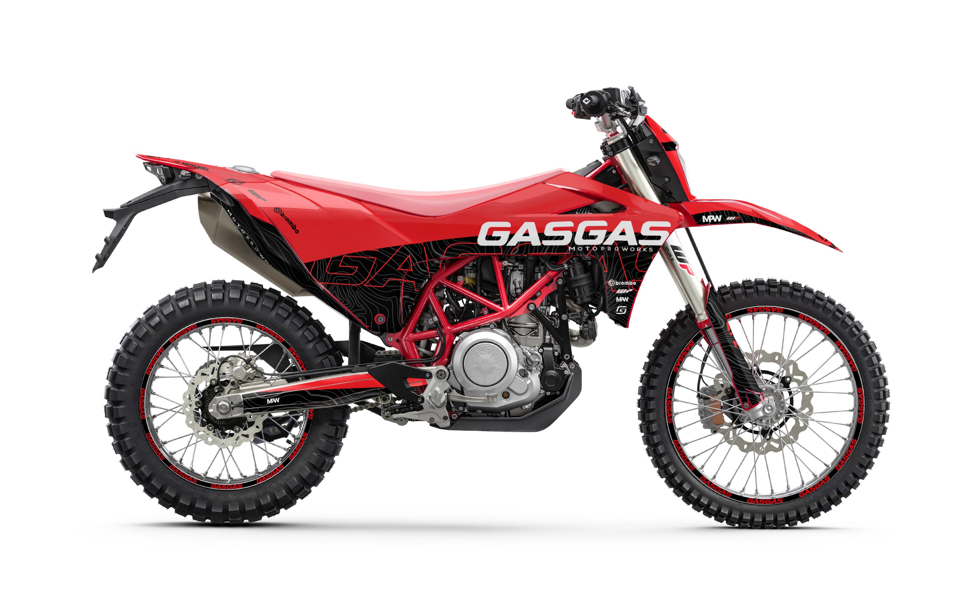GASGAS ES 700 GRAPHICS - "Motograph" (Red/Black) - MotoProWorks
