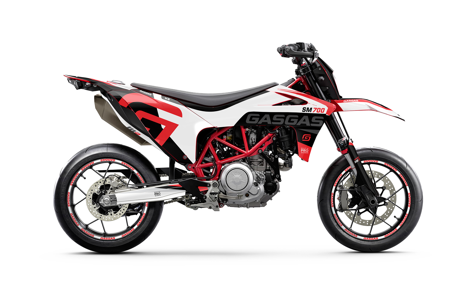 GASGAS SM 700 GRAPHICS - "Torque" (White/Black/Red) - MotoProWorks